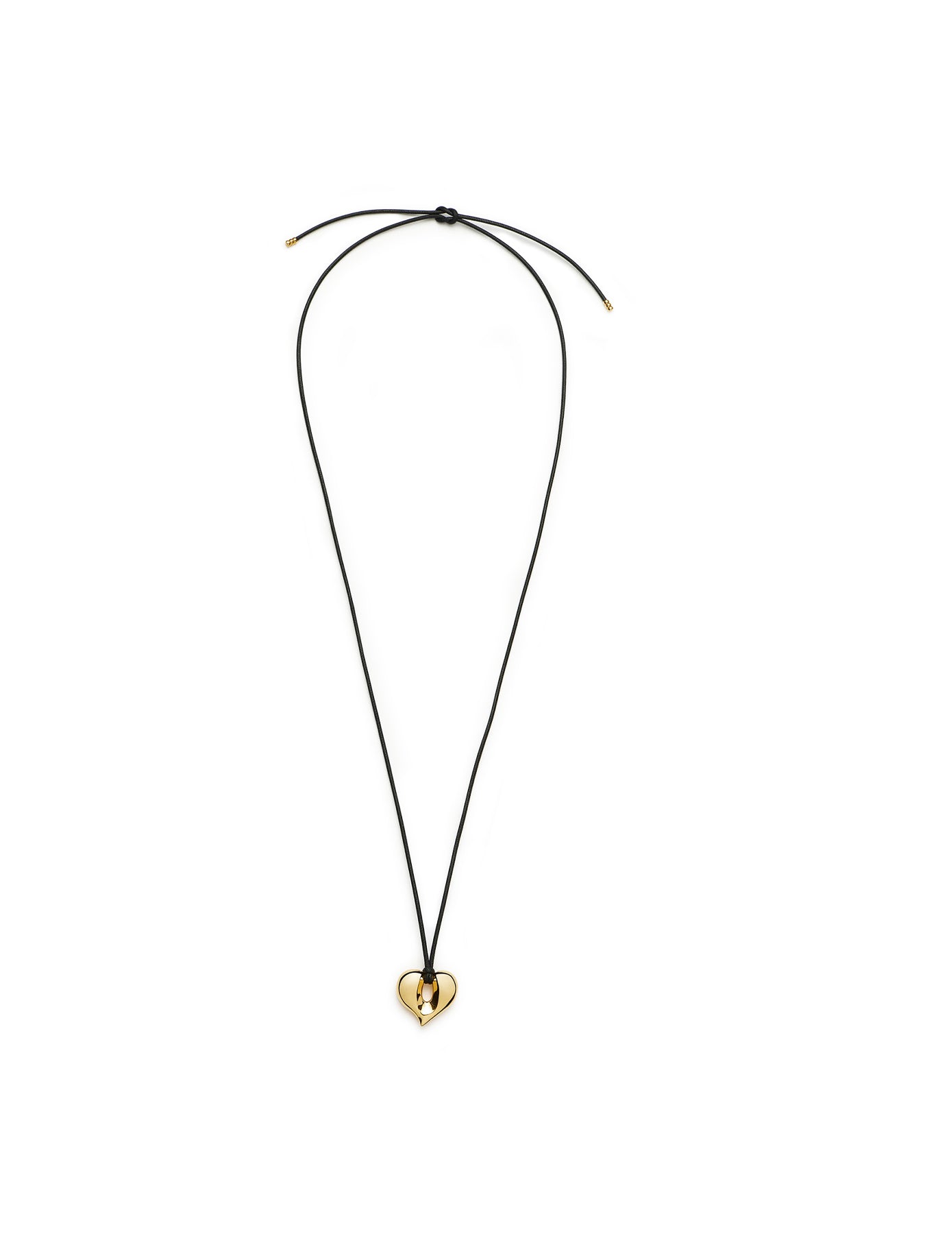 Molten Heart Pendant Cord Necklace Gold
