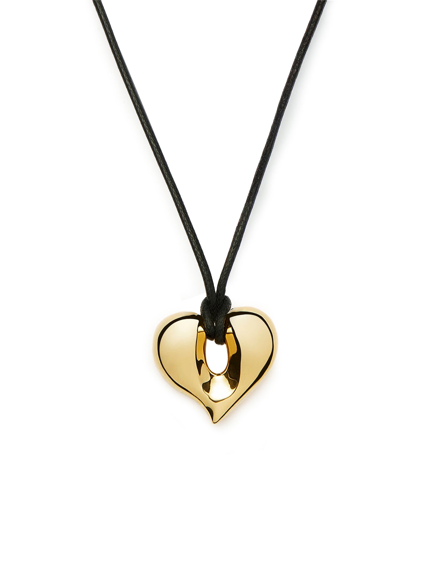 Molten Heart Pendant Cord Necklace Gold