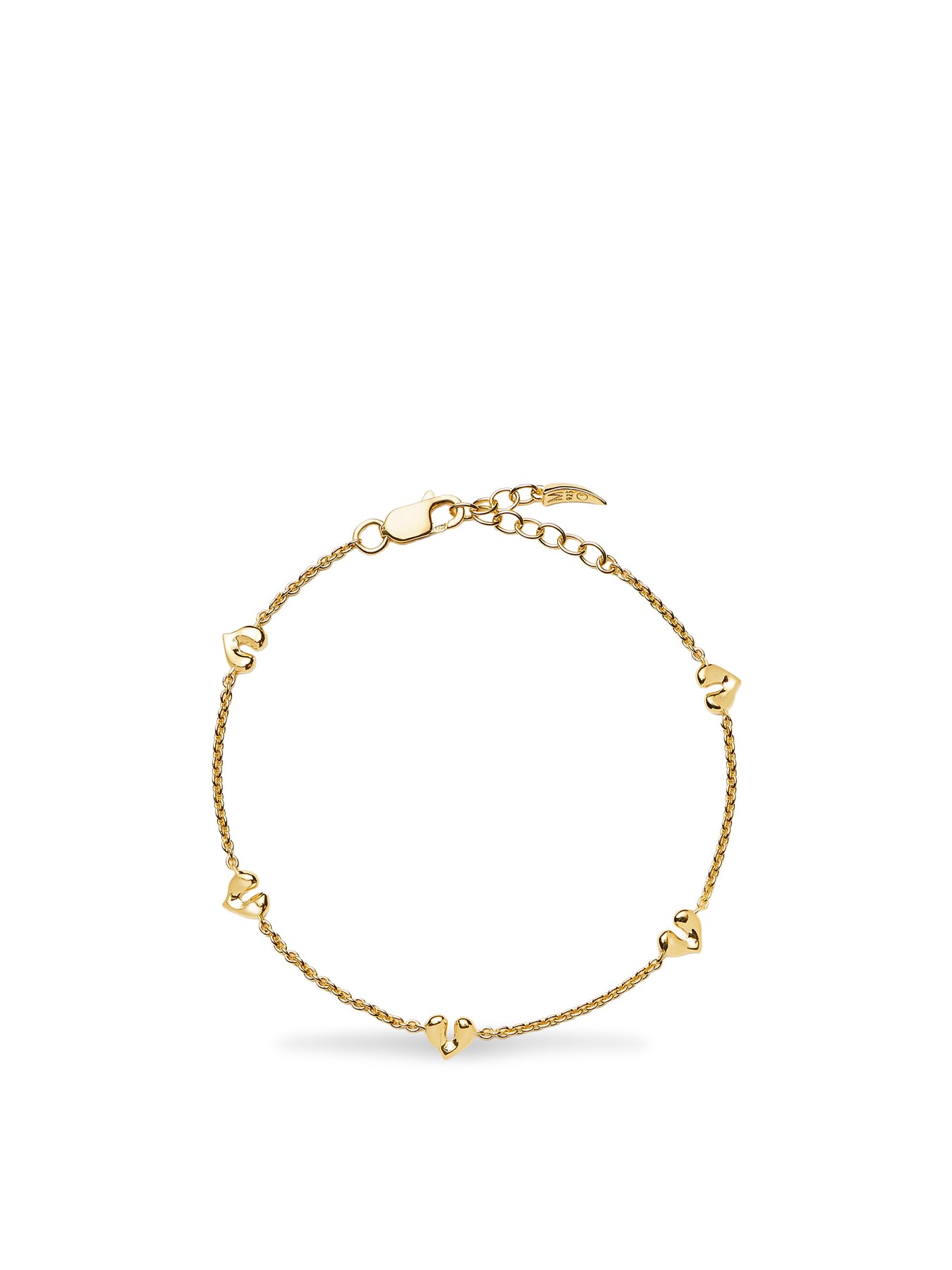 Gold Heart Charm Bracelet
