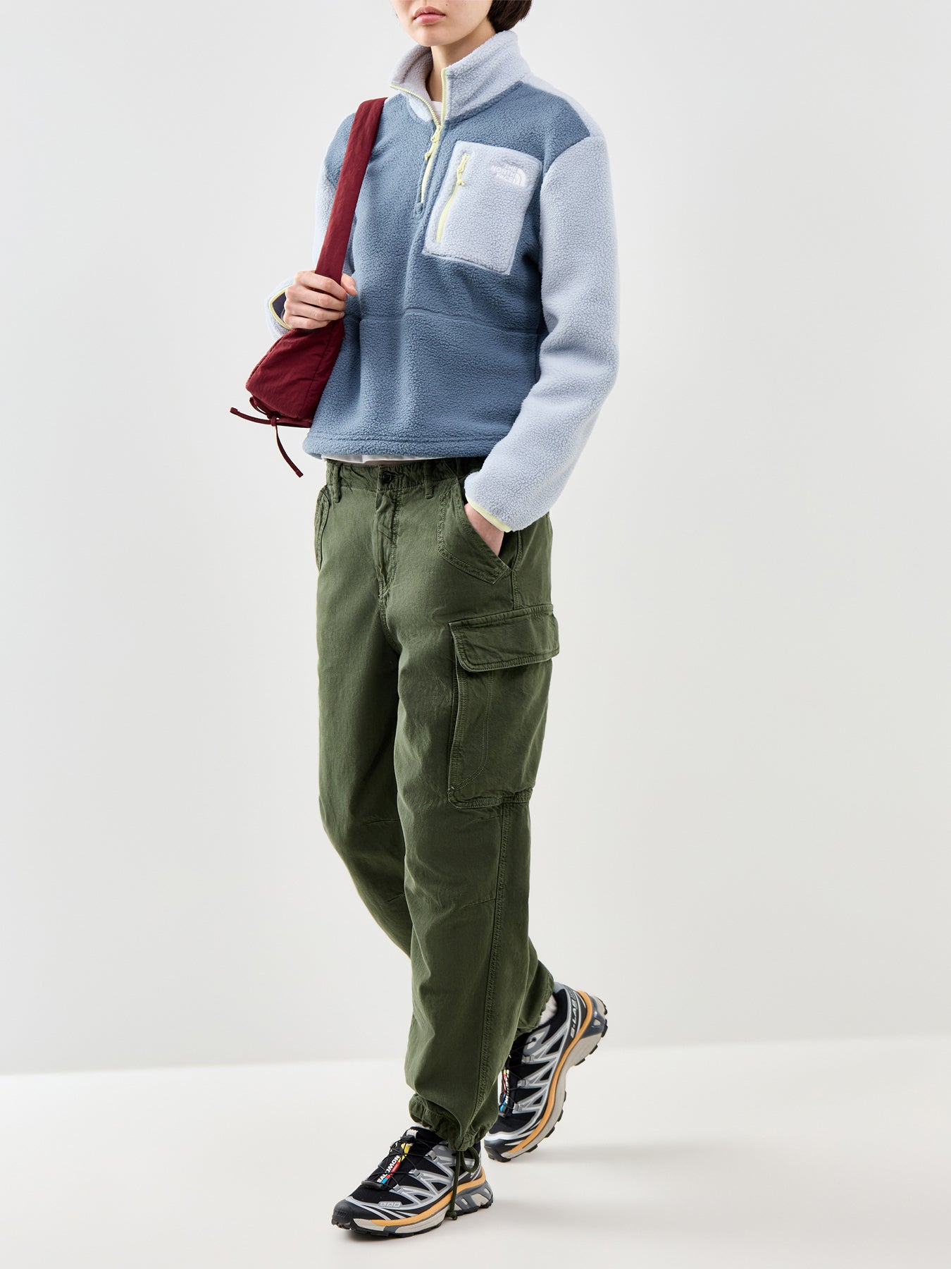 W Yumiori 1/4 Zip Granite Grey/Frost Grey