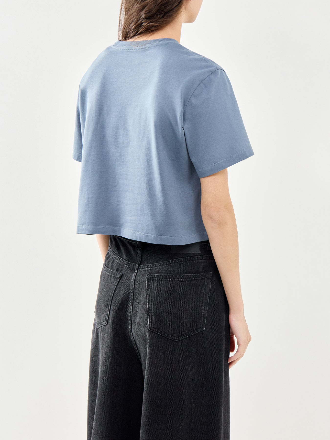 Evolution Simple Dome Crop T Shirt Grey