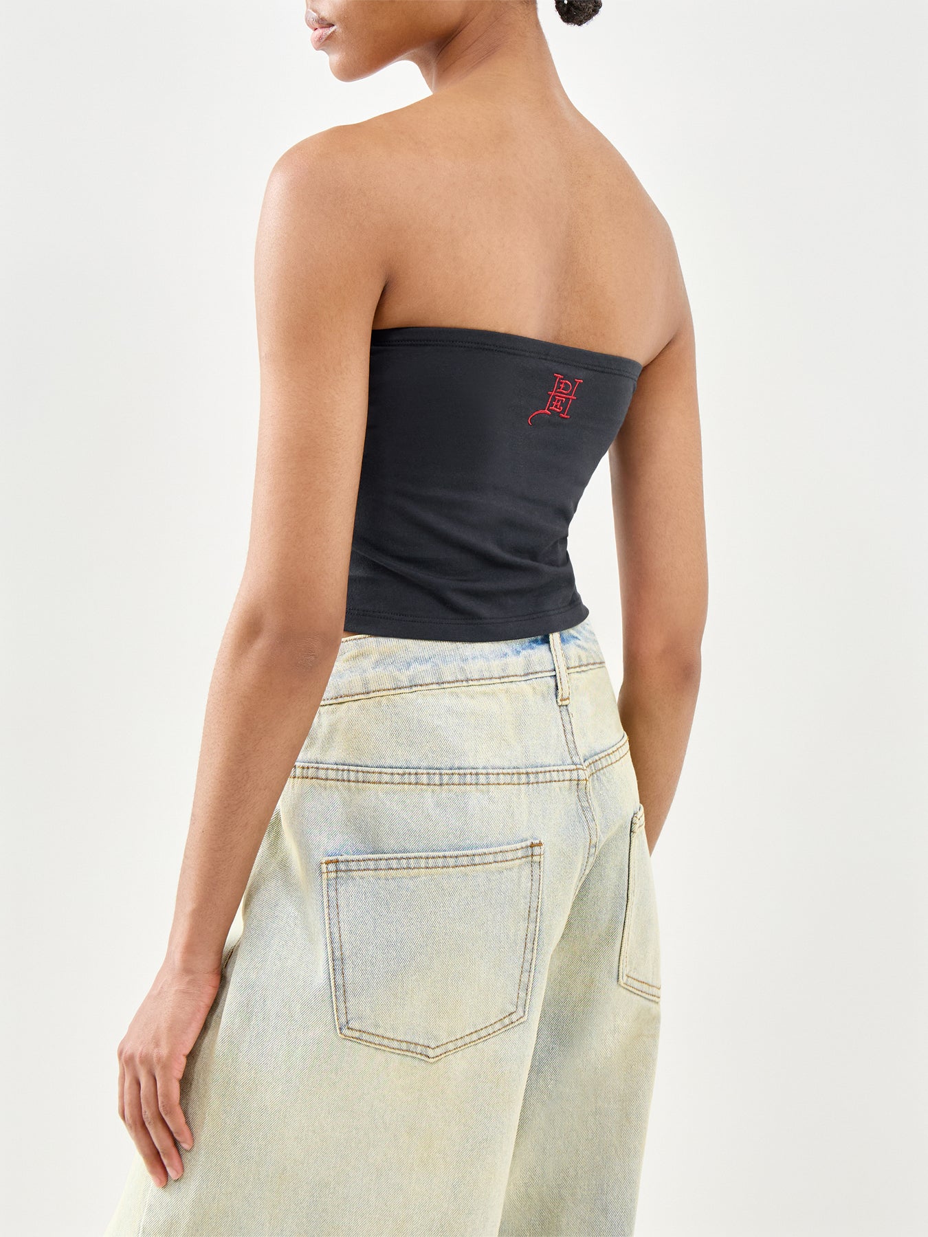 Paradise Tattoo Bandeau Top Black