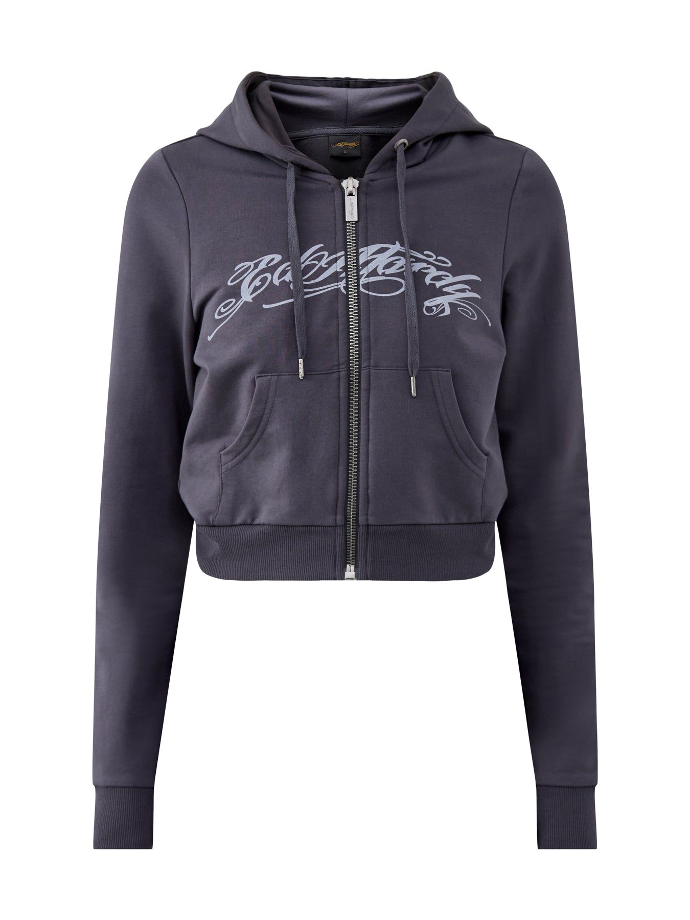 Love Is Mystery Cropped Hoodie Grey