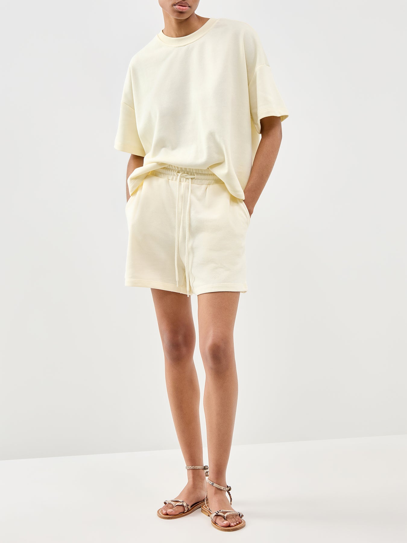 Chilli Summer High Waisted Sweat Shorts Yellow
