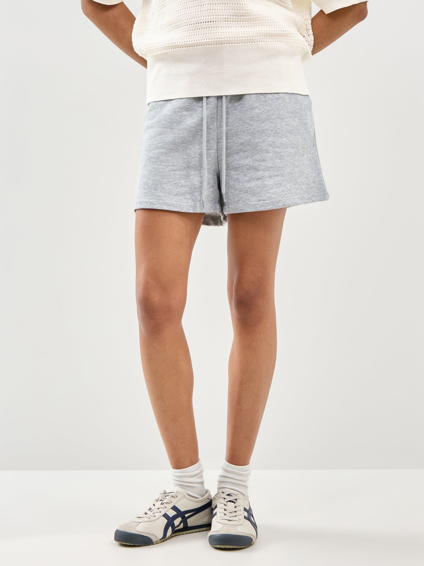 Chilli Summer High Waisted Sweat Shorts Grey