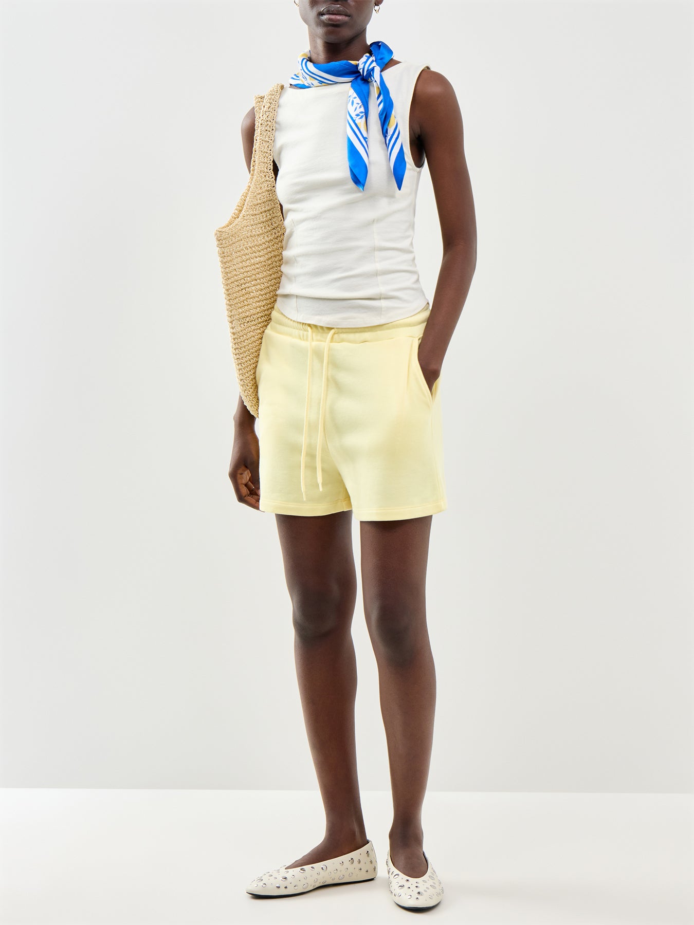 Chilli Summer High Waisted Shorts Yellow
