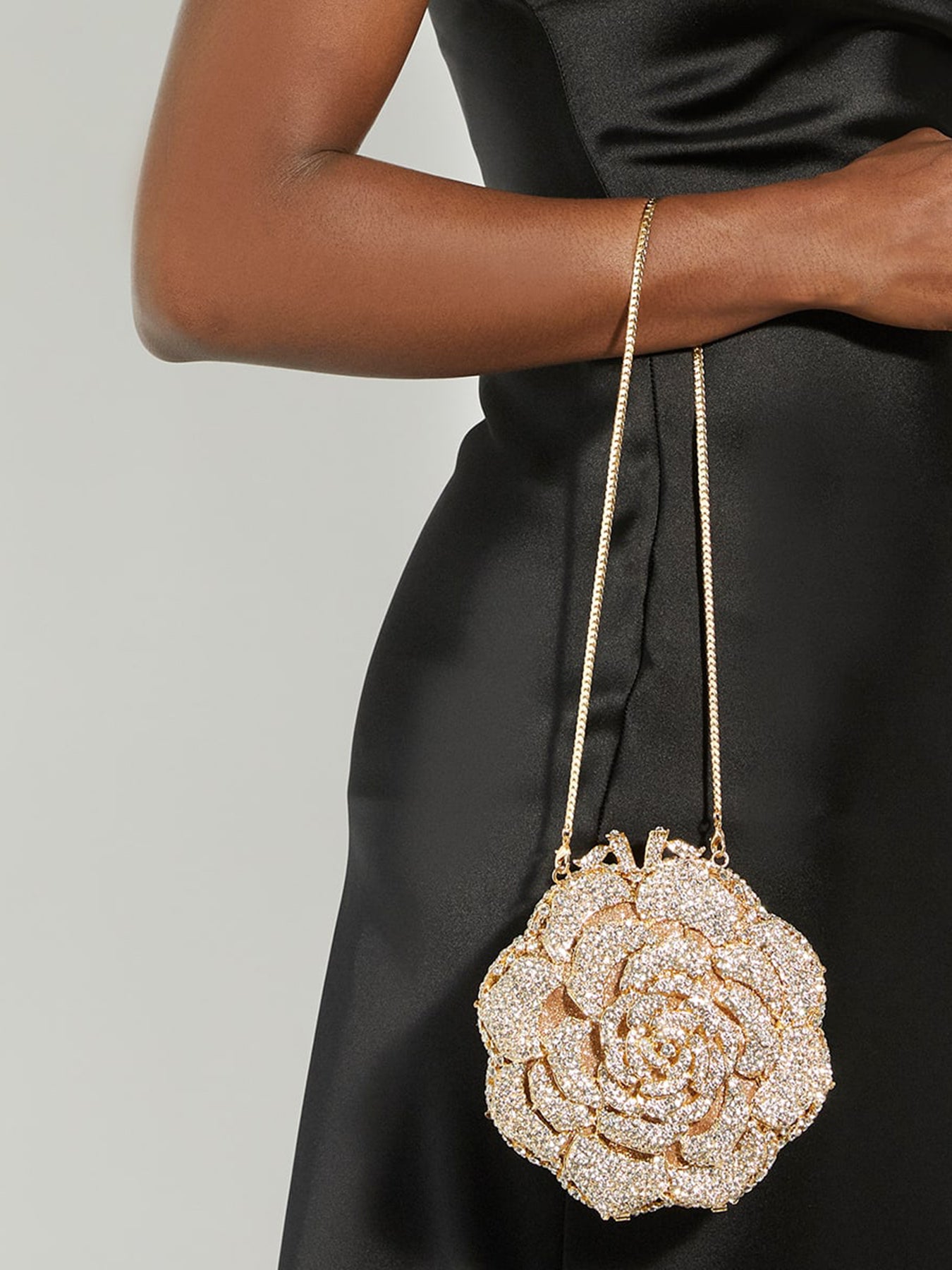 Floral Diamante Embellished Clutch