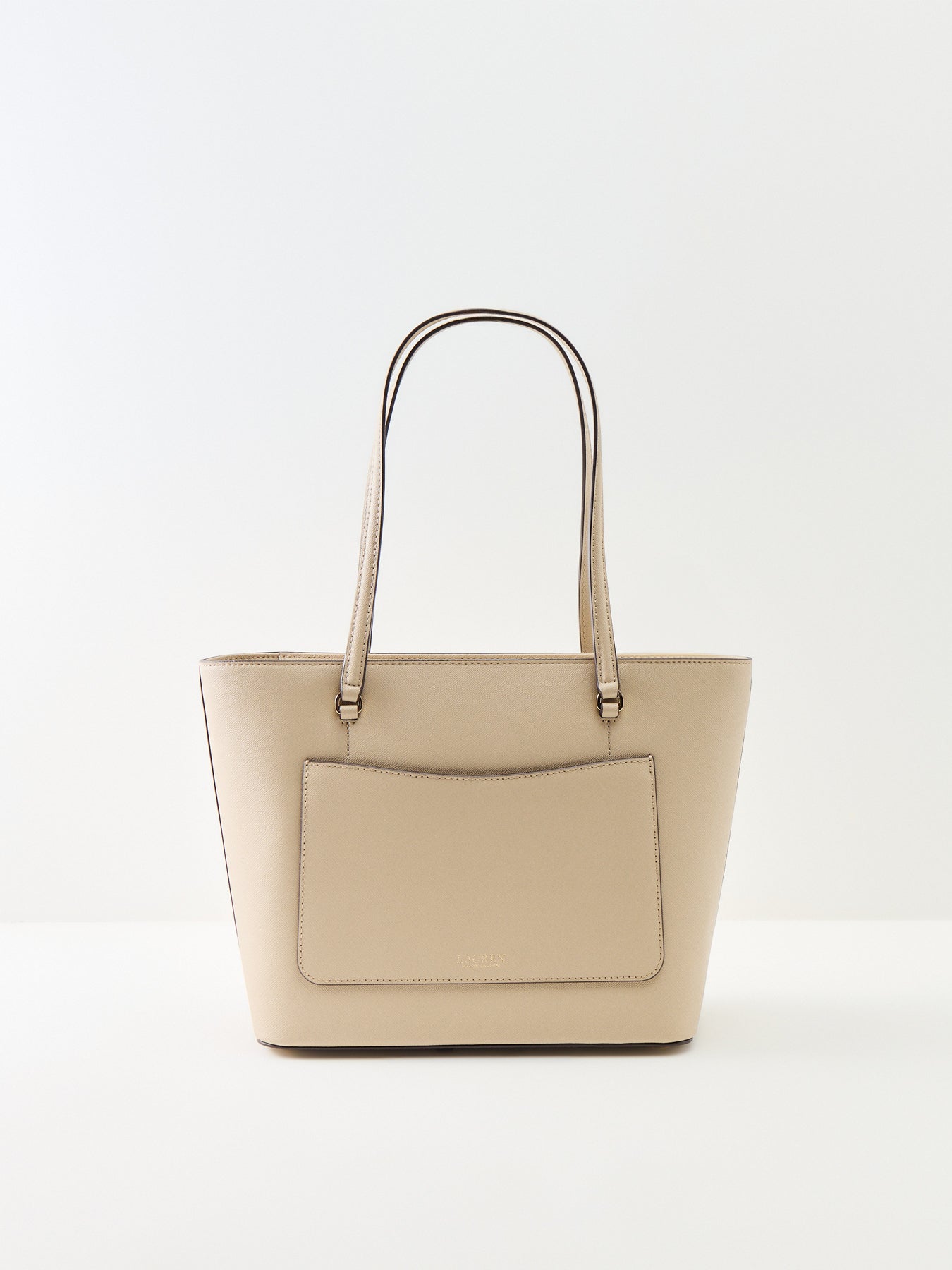 Karly Medium Leather Tote Bag Beige