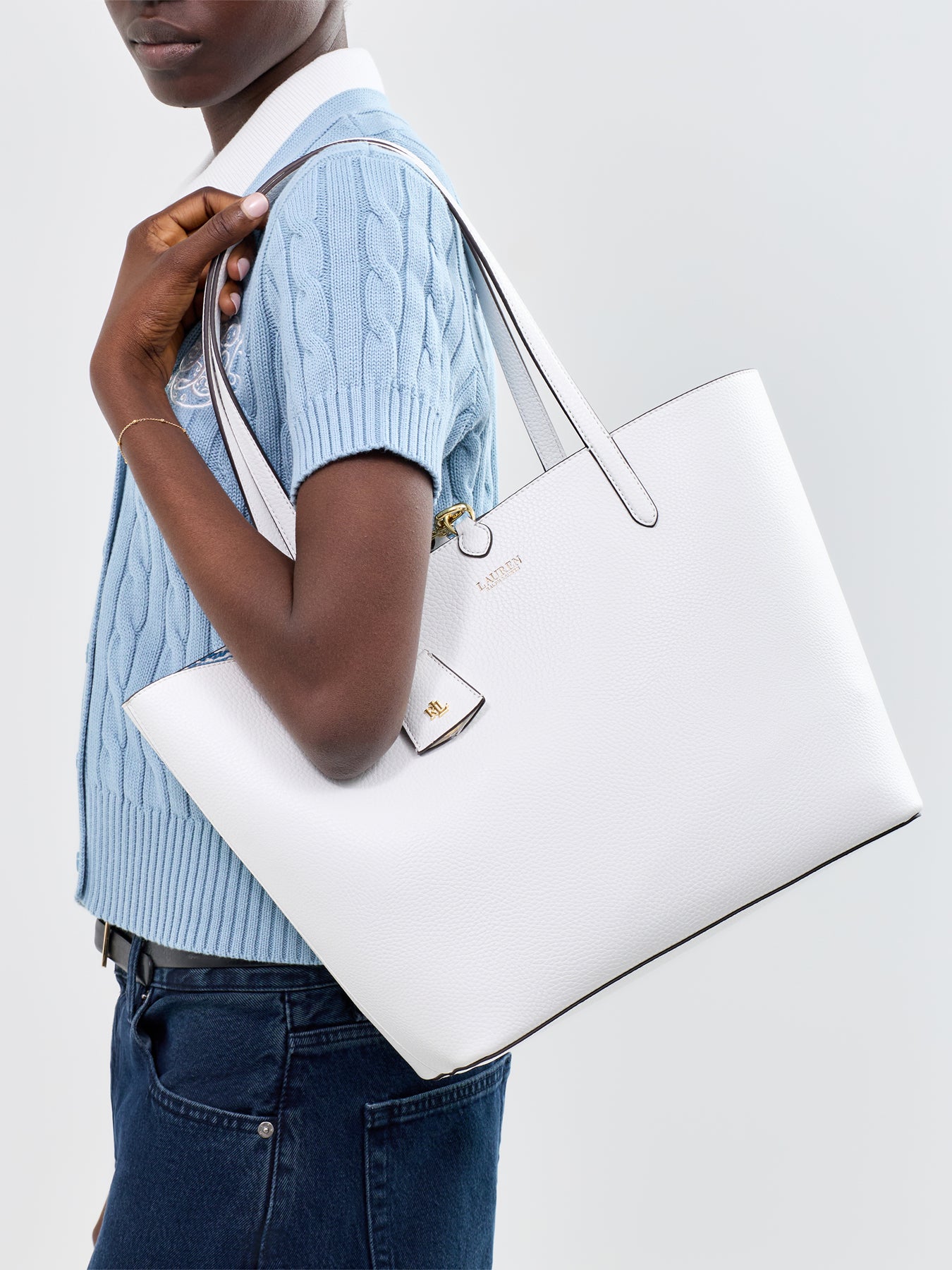 Reversible Medium Tote Bag White