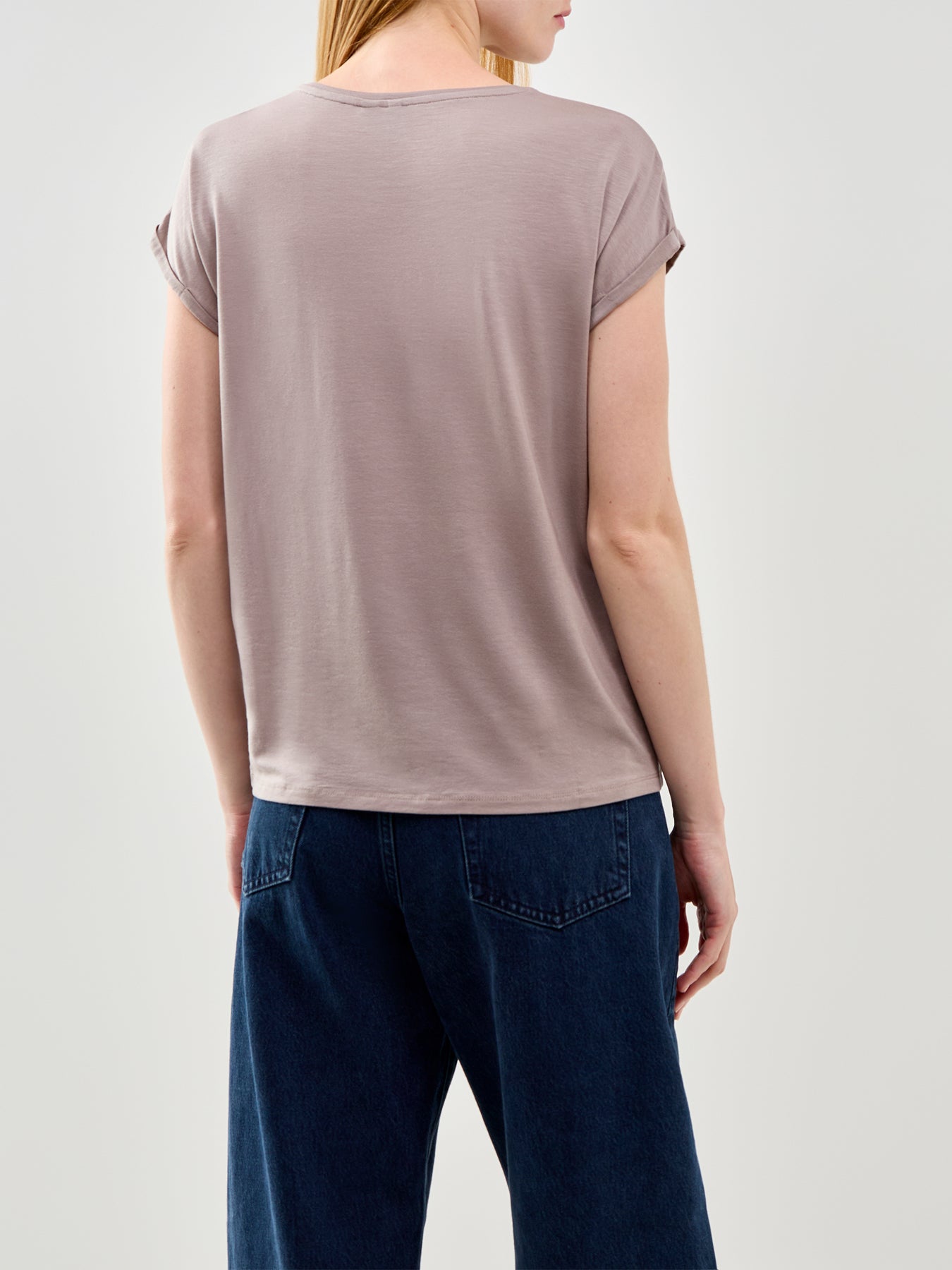 Ava Plain Short Sleeve T-Shirt Beige
