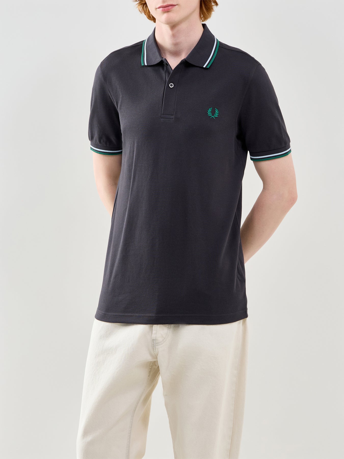 Twin Tipped Polo Shirt Grey