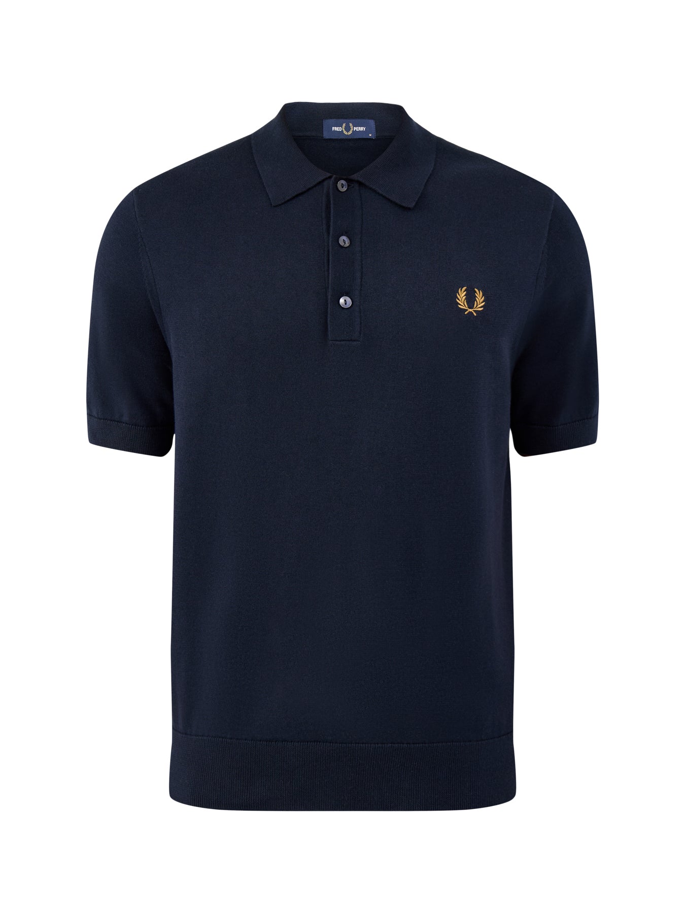 Cotton Knitted Polo Shirt Navy