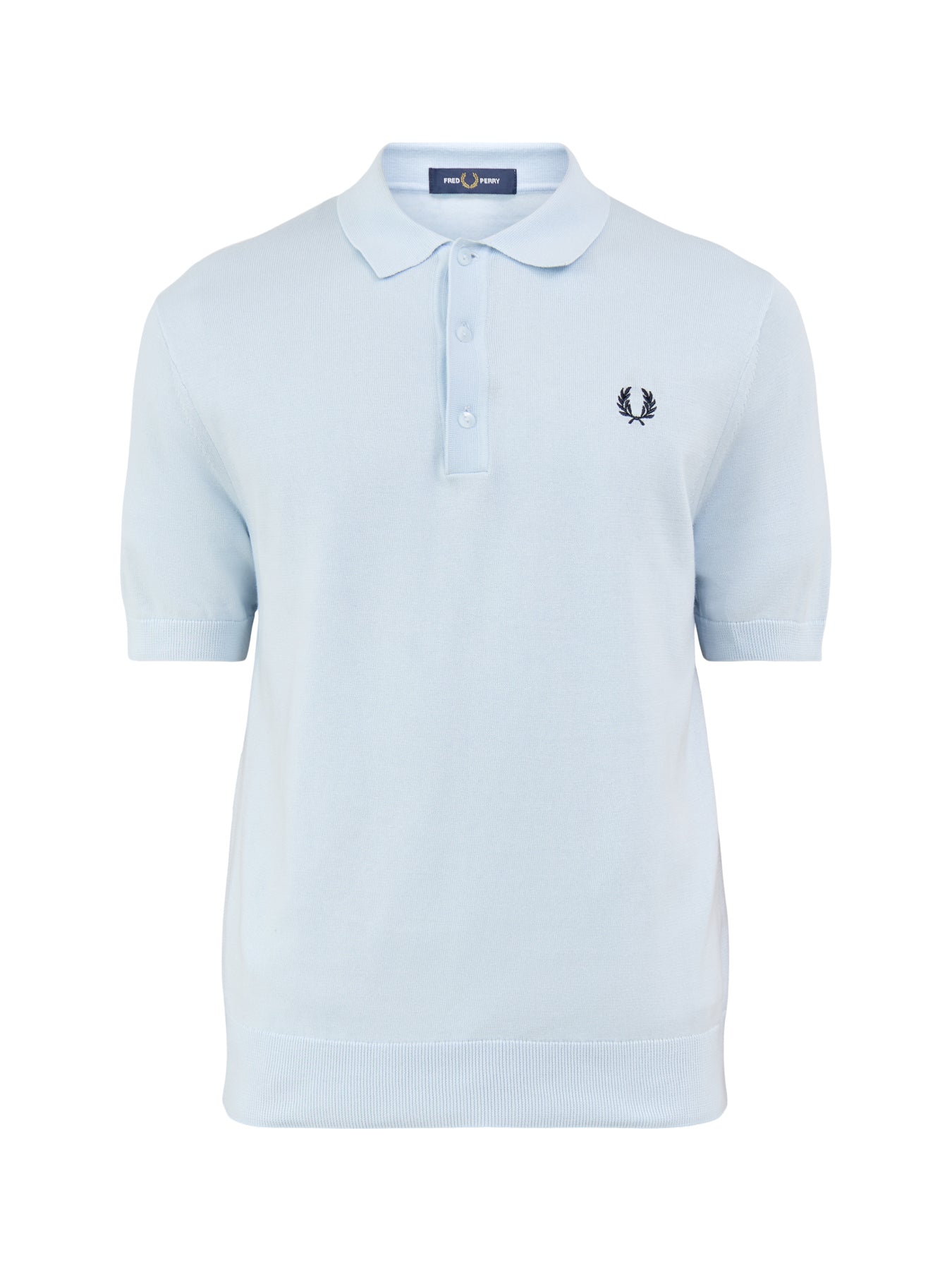 Cotton Knitted Polo Shirt Blue