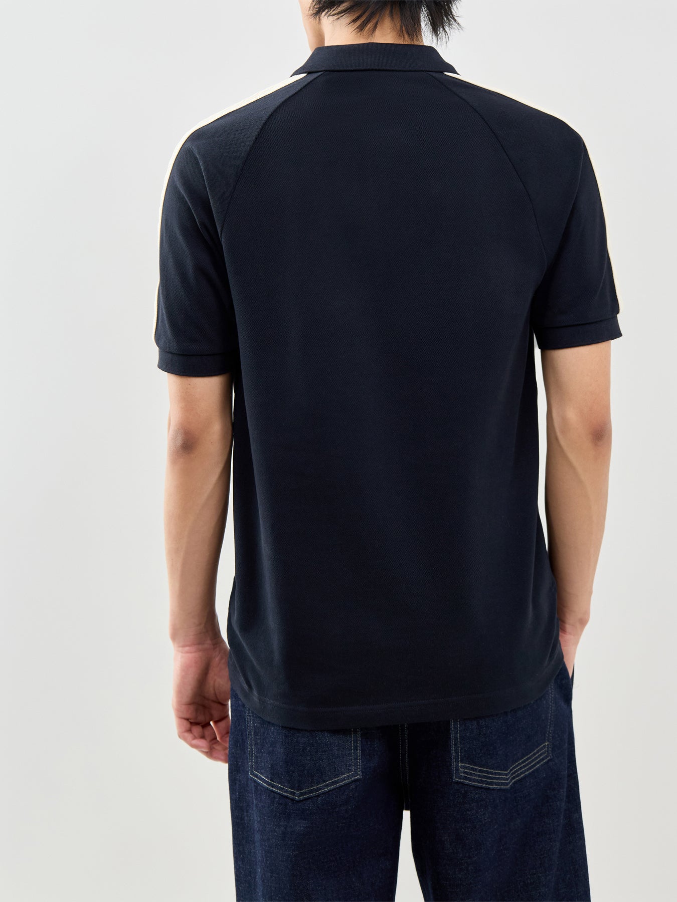 Cable Taped Polo Shirt Navy