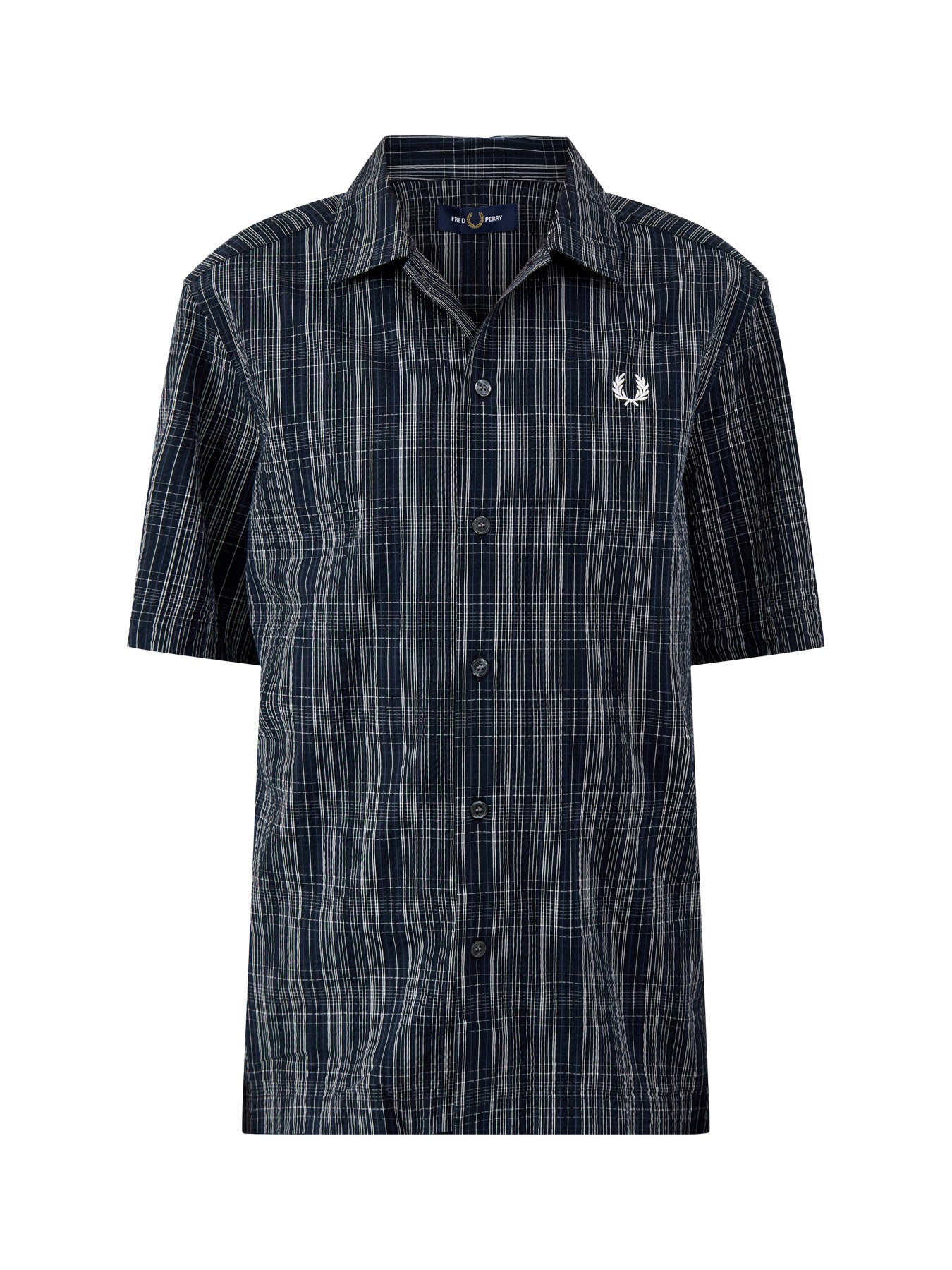 Seersucker Check Short Sleeve Shirt Navy