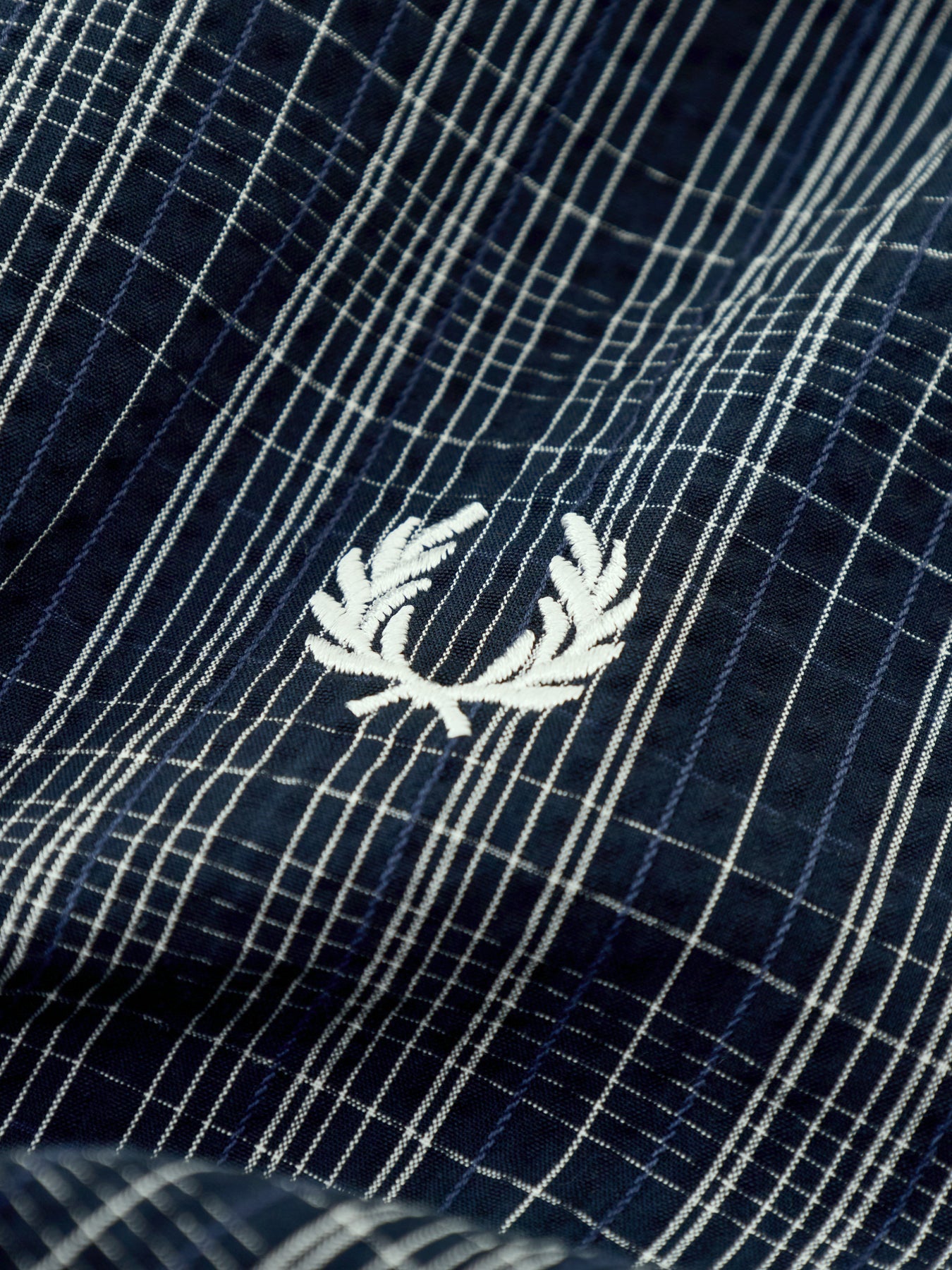 Seersucker Check Short Sleeve Shirt Navy