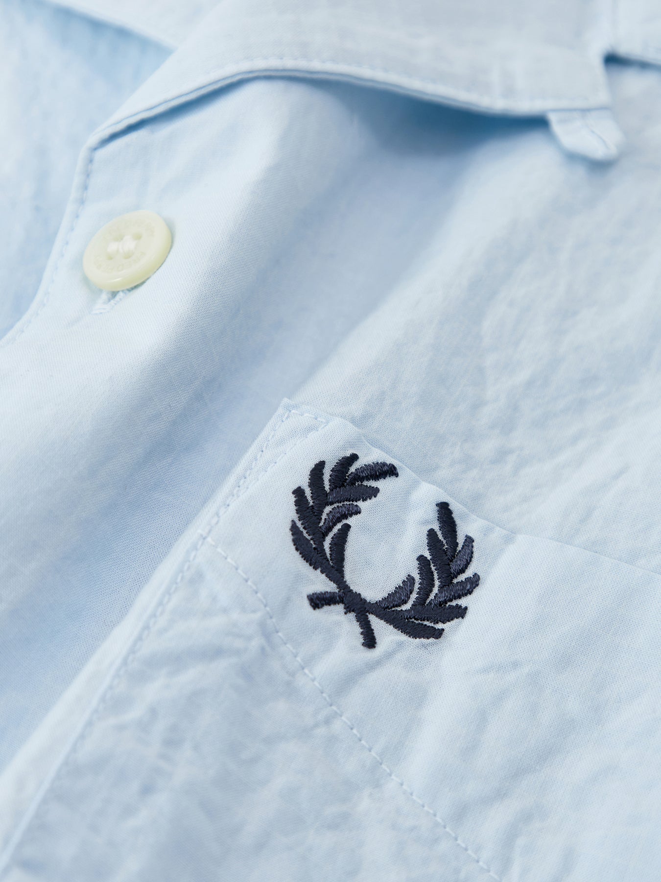 Seersucker Revere Collar Shirt Blue