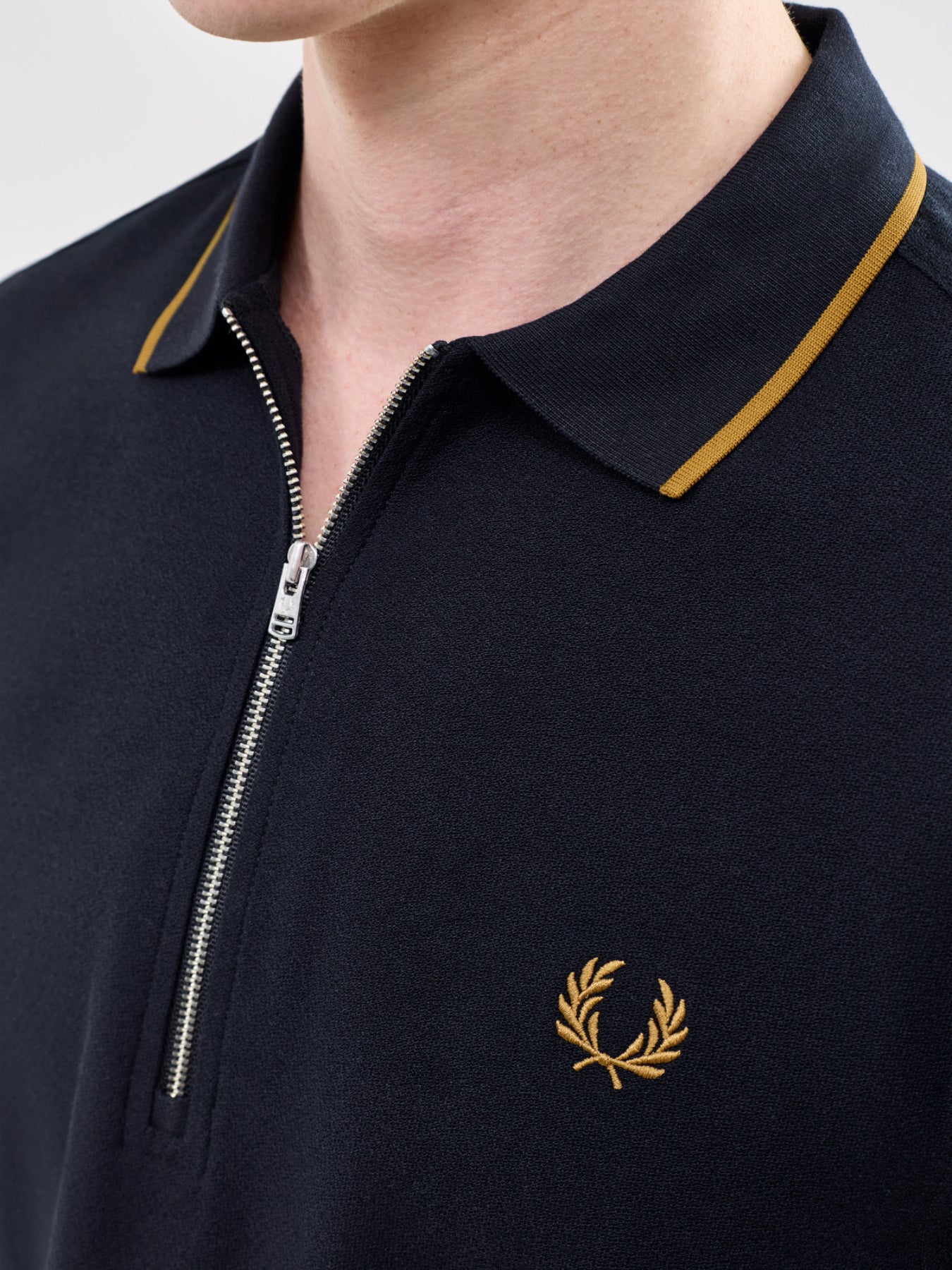 Crepe Pique Polo Shirt Black