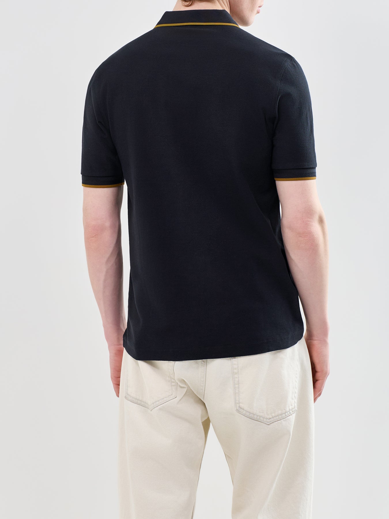 Crepe Pique Polo Shirt Black