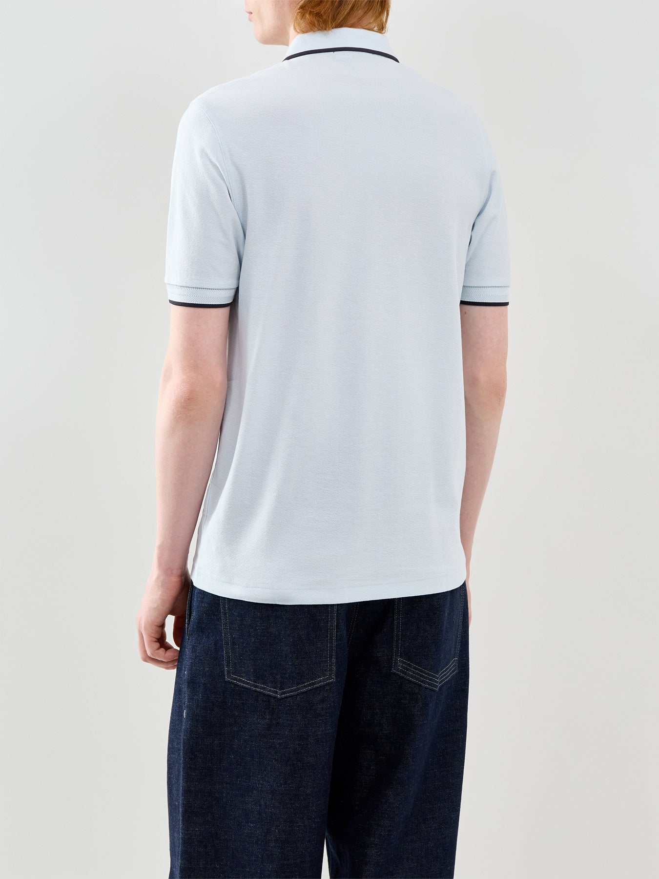 Crepe Pique Polo Shirt Blue