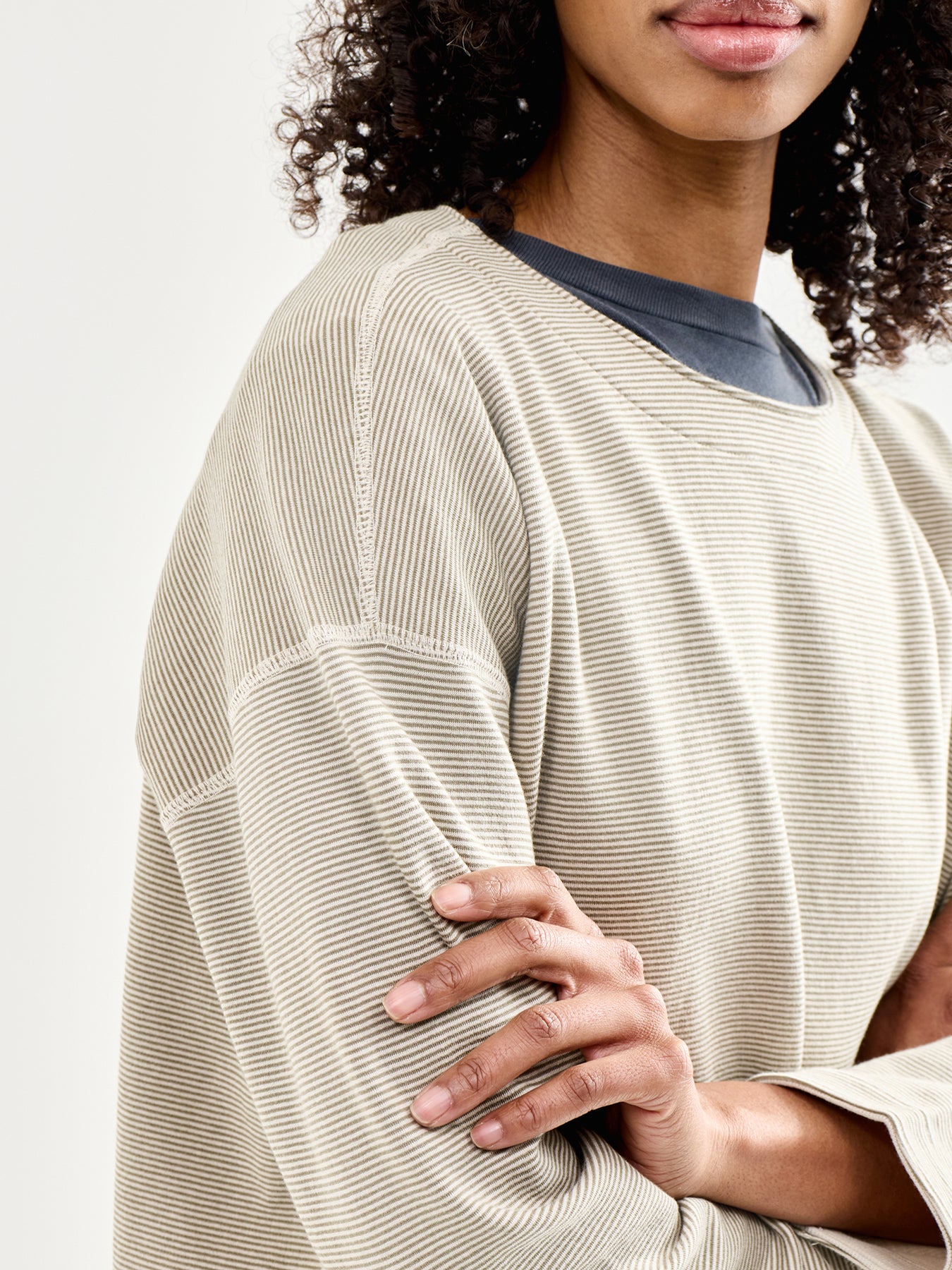 Round Neck Reversible Top Cream