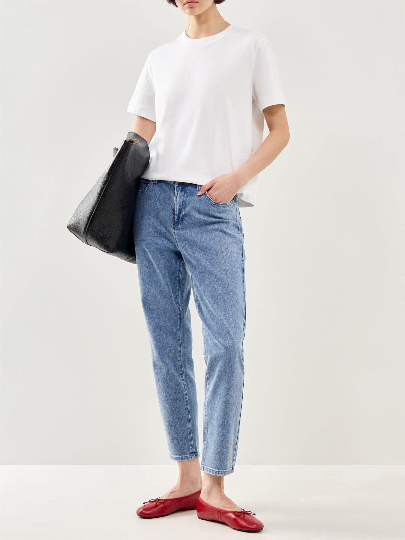 High Waisted Slim Ankle Jeans