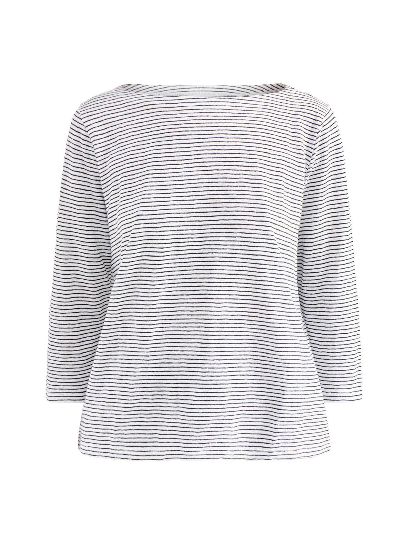 Bateau Neck Slim Top White Black