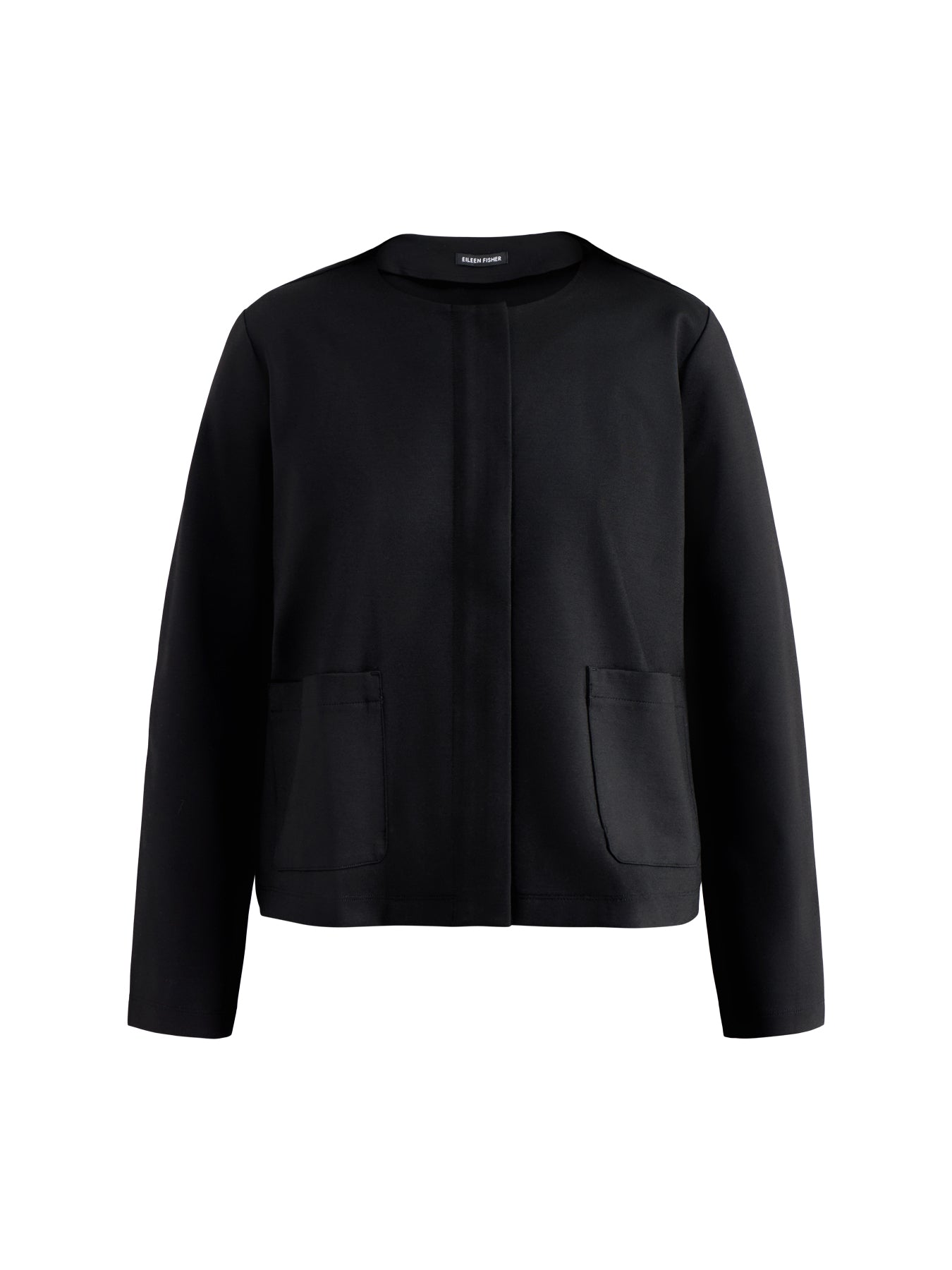 Round Neck Jacket Black