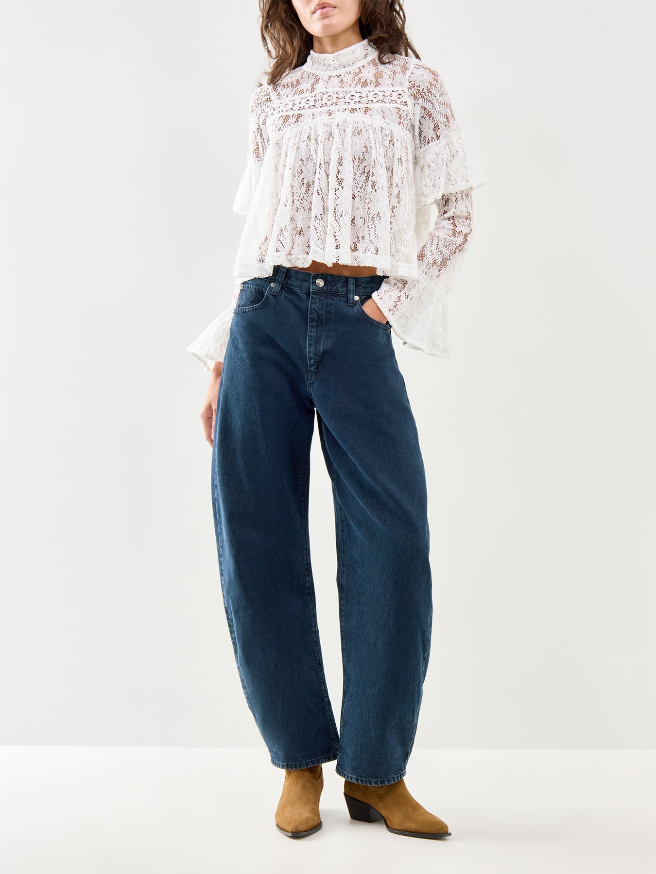 Lilabeth Lace Top White