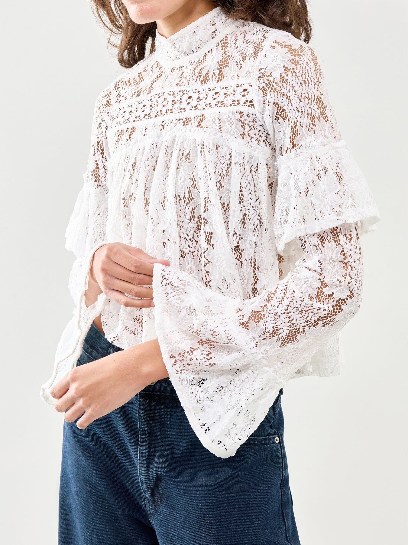 Lilabeth Lace Top White