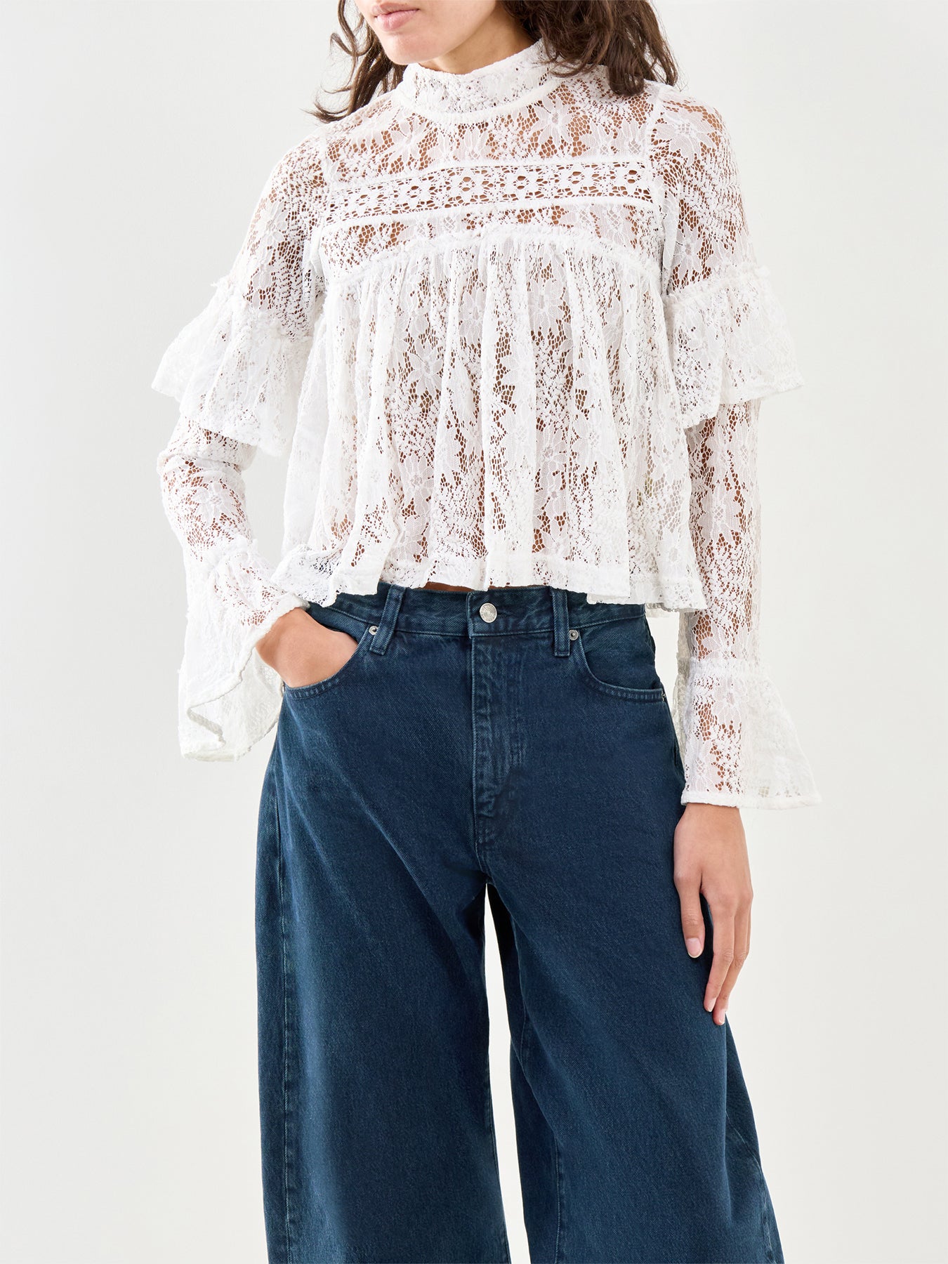 Lilabeth Lace Top White