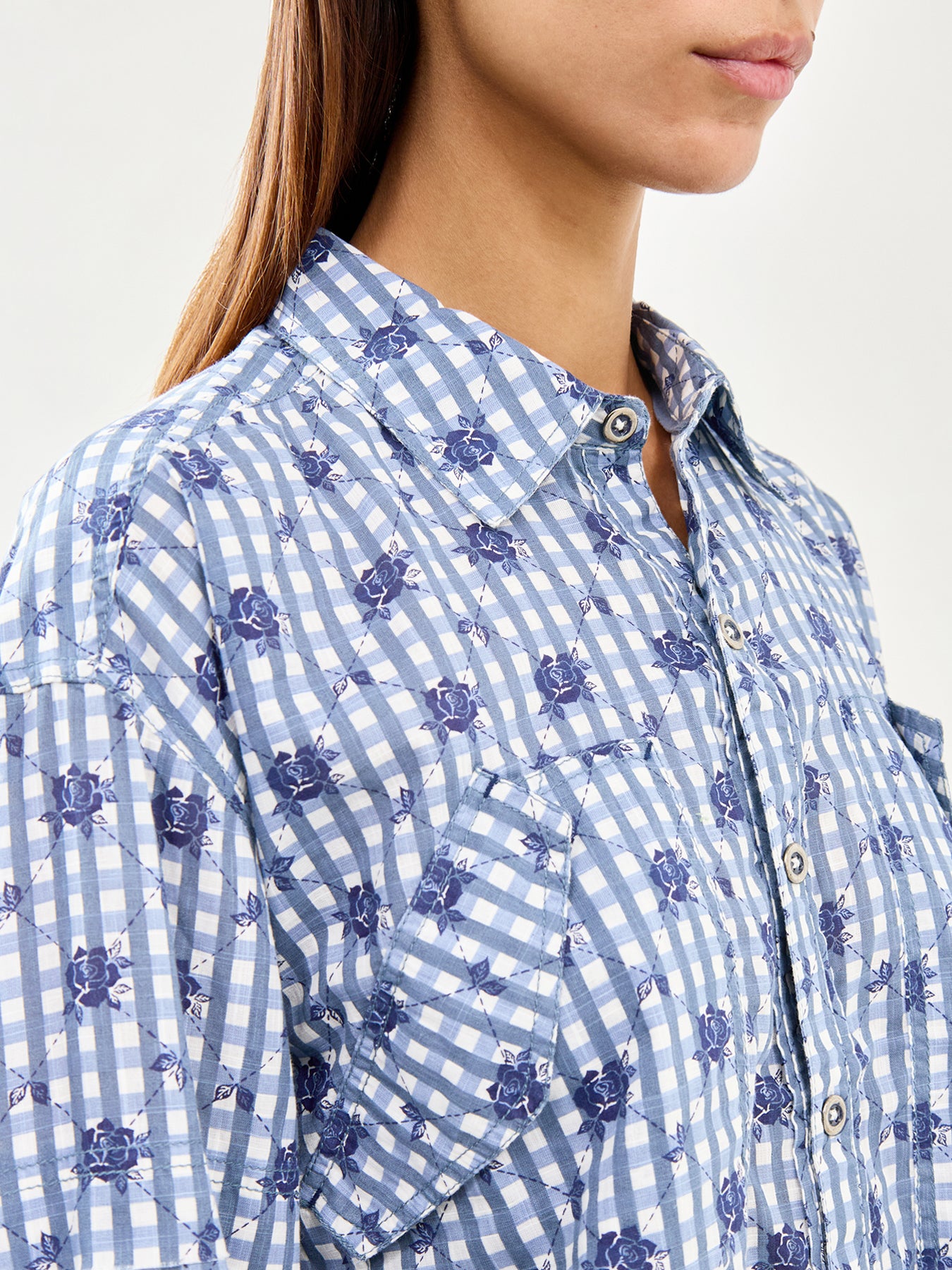 Hidden Flower Camo Shirt Blue