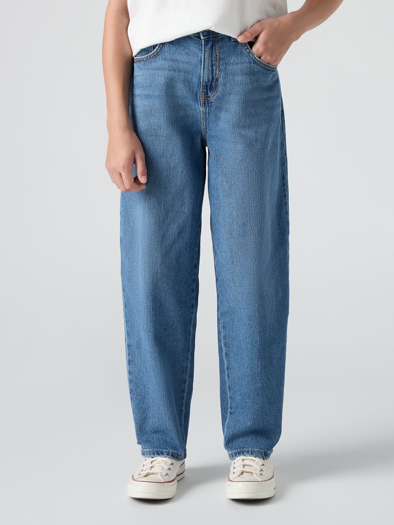 Kids' Baggy Barrel Jeans Blue