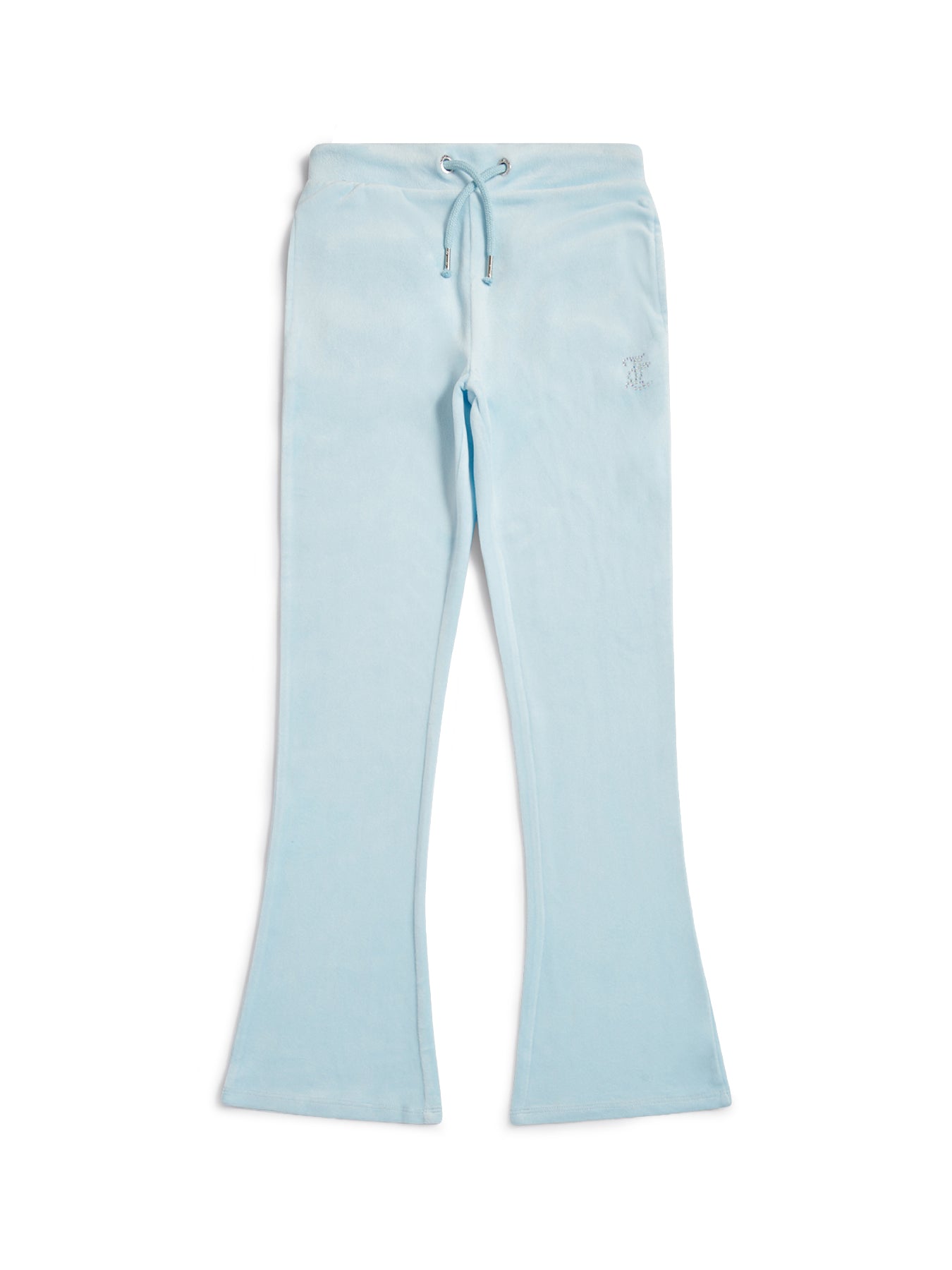 Kids' Velour Diamante Bootcut Joggers Blue