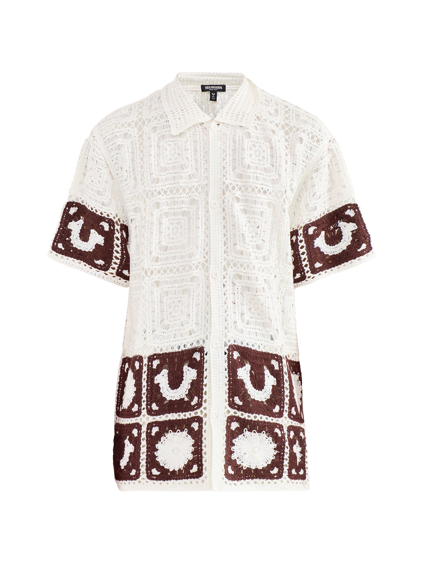 Crochet Knit Shirt White
