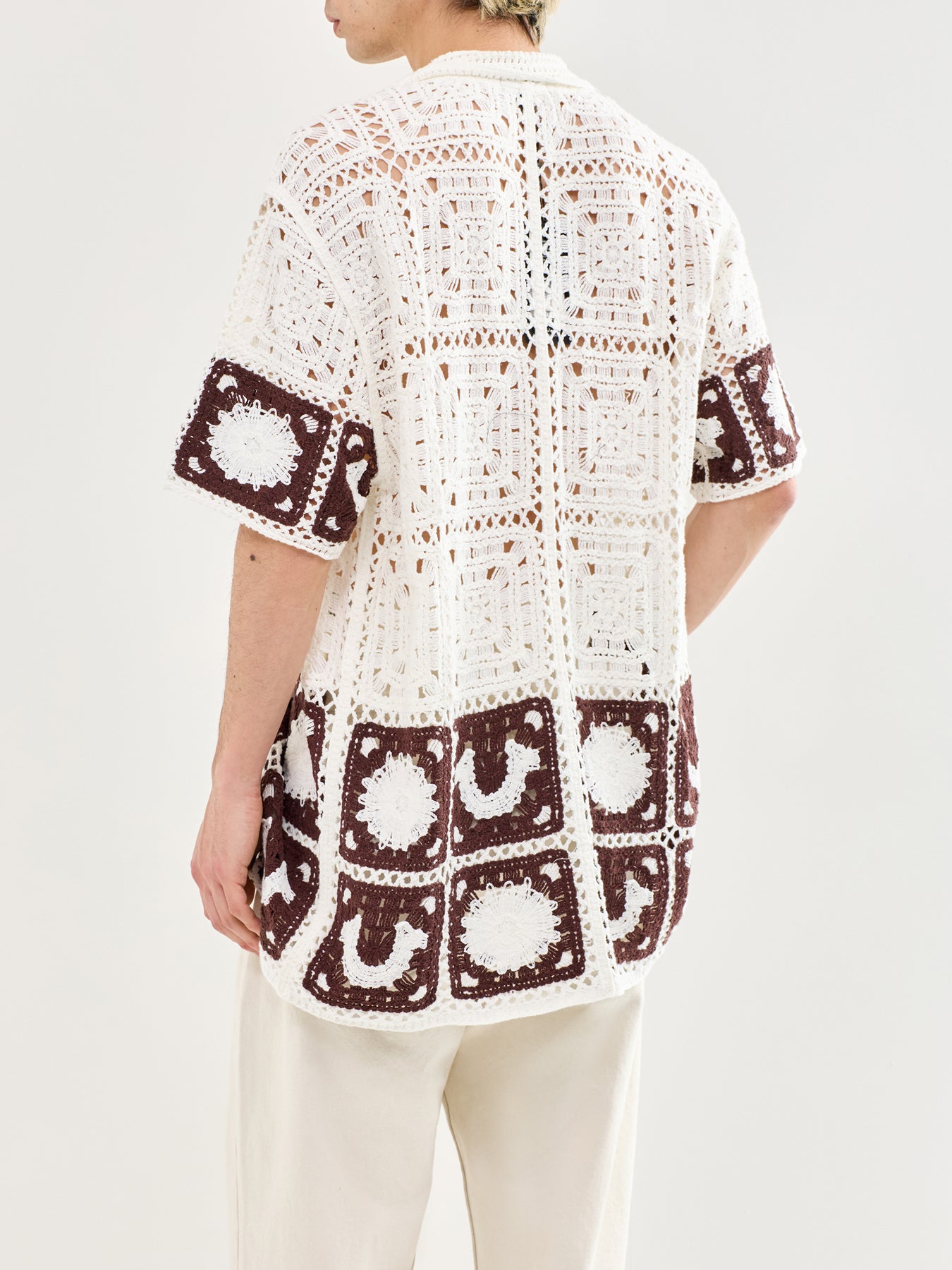 Crochet Knit Shirt White