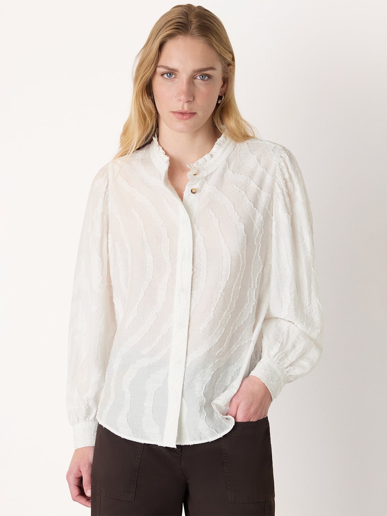 Animal Textured Shirt White