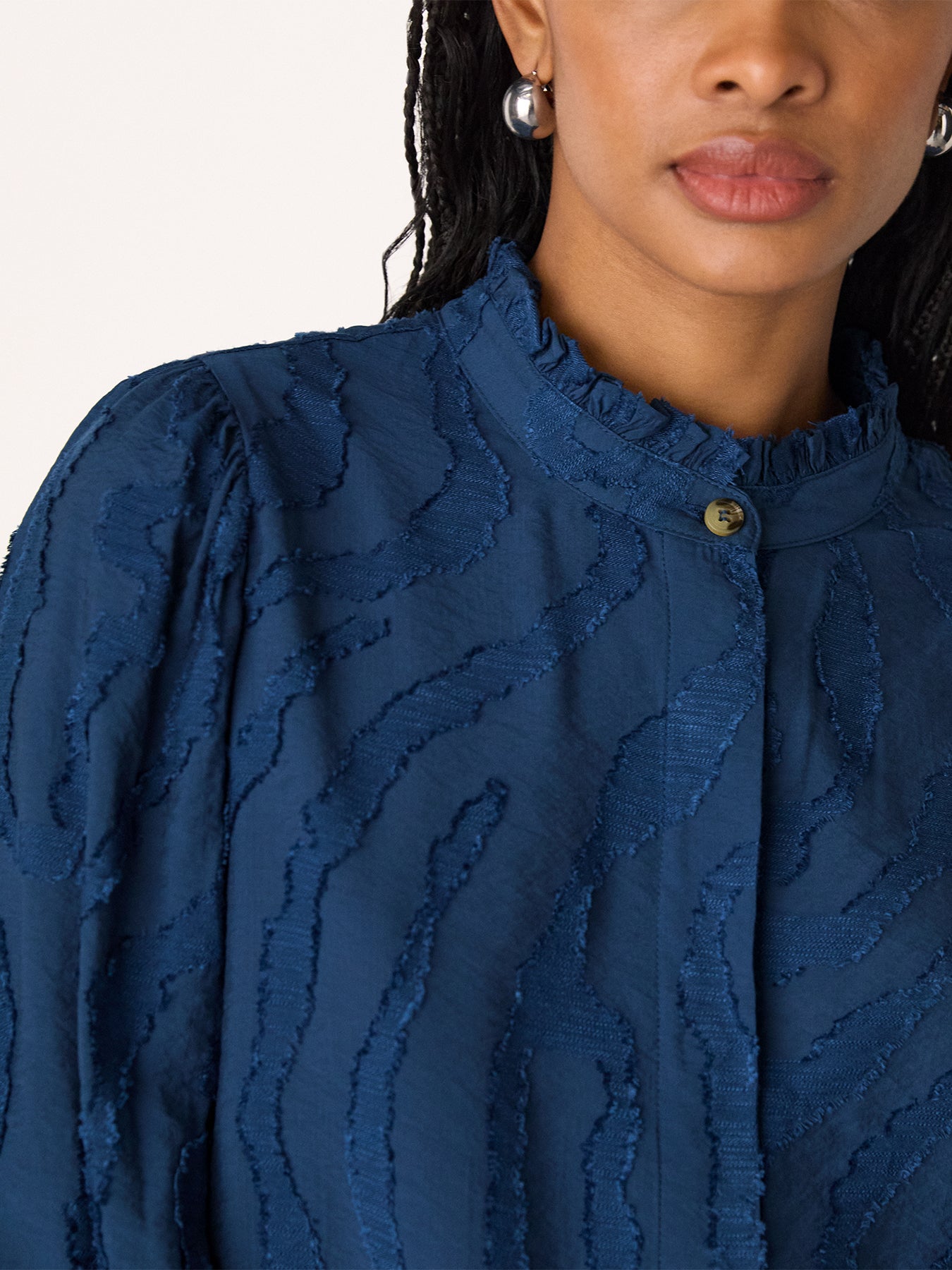 Animal Textured Shirt Blue