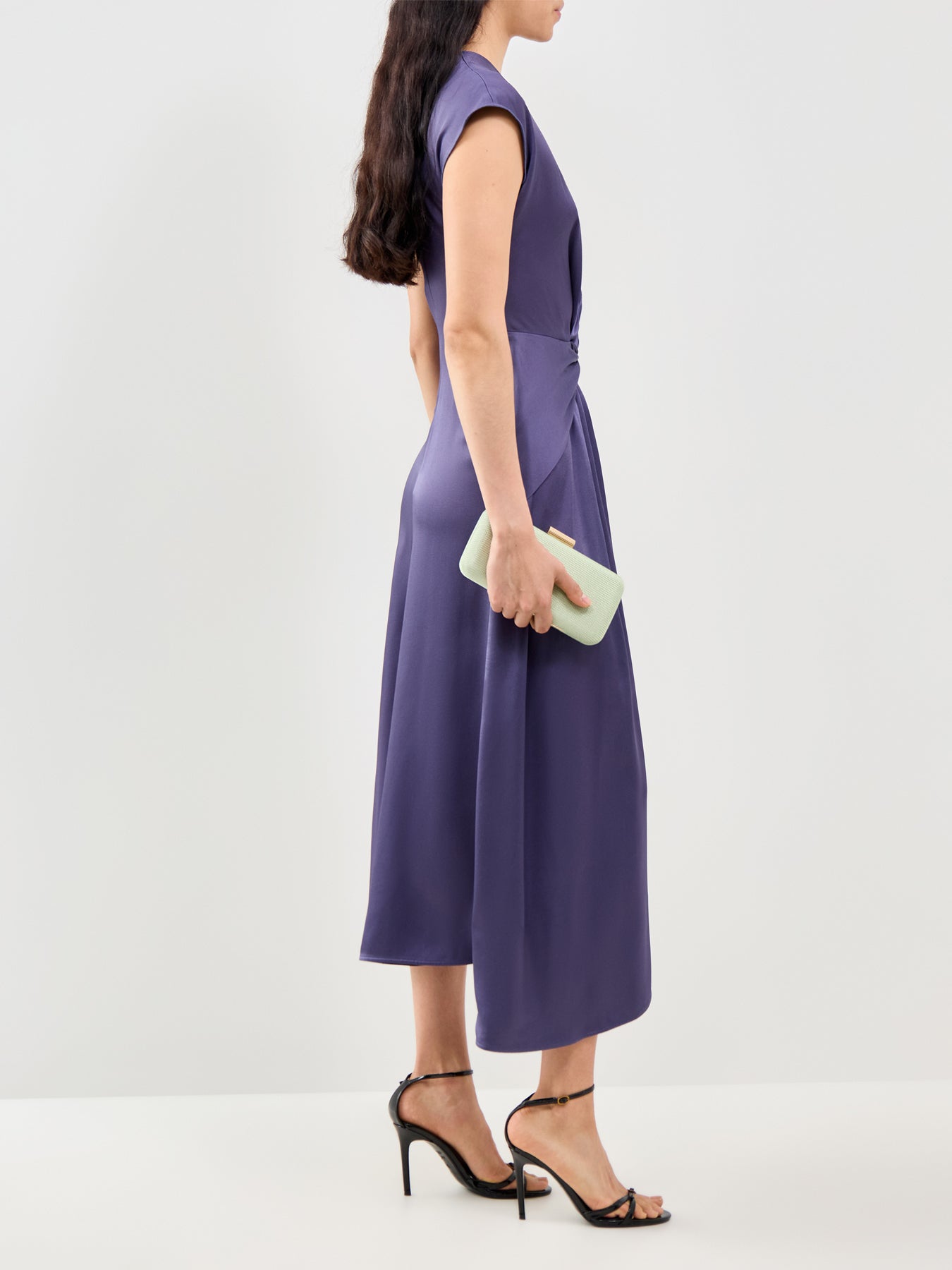Twist Waist Midi Dress Purple