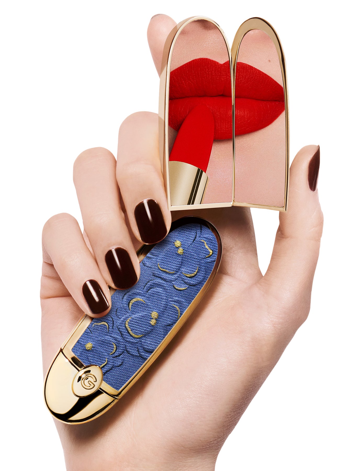 Rouge G Blooming Denim The Double Mirror Jewel Case