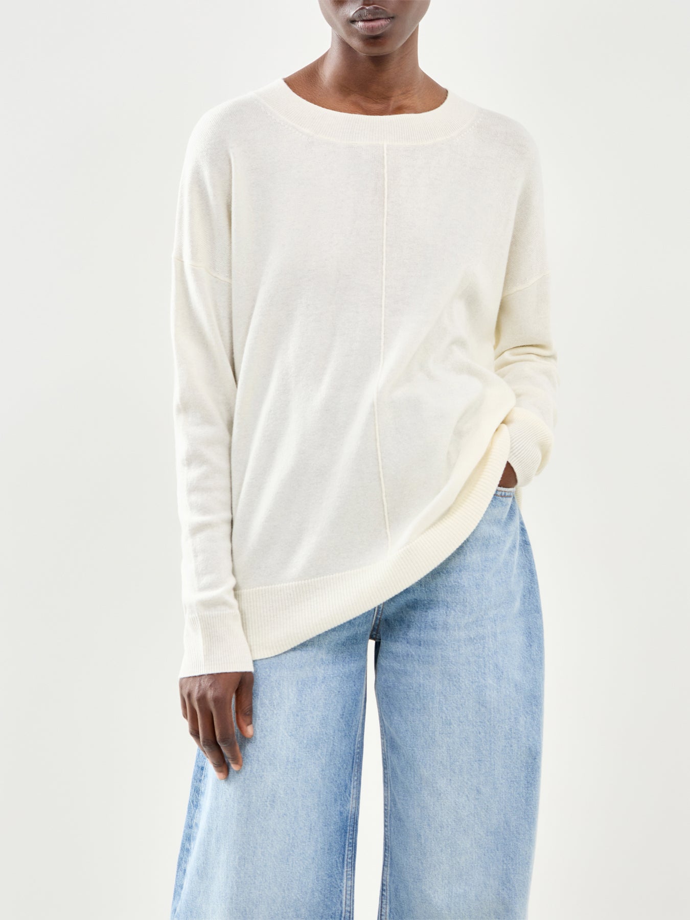 Wide Slouchy Jumper Cream