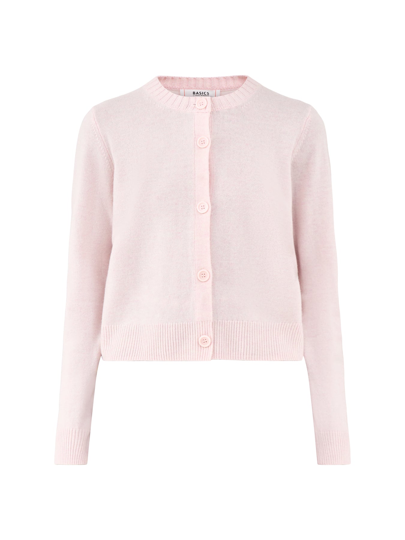 Crew Neck Cardigan Pink