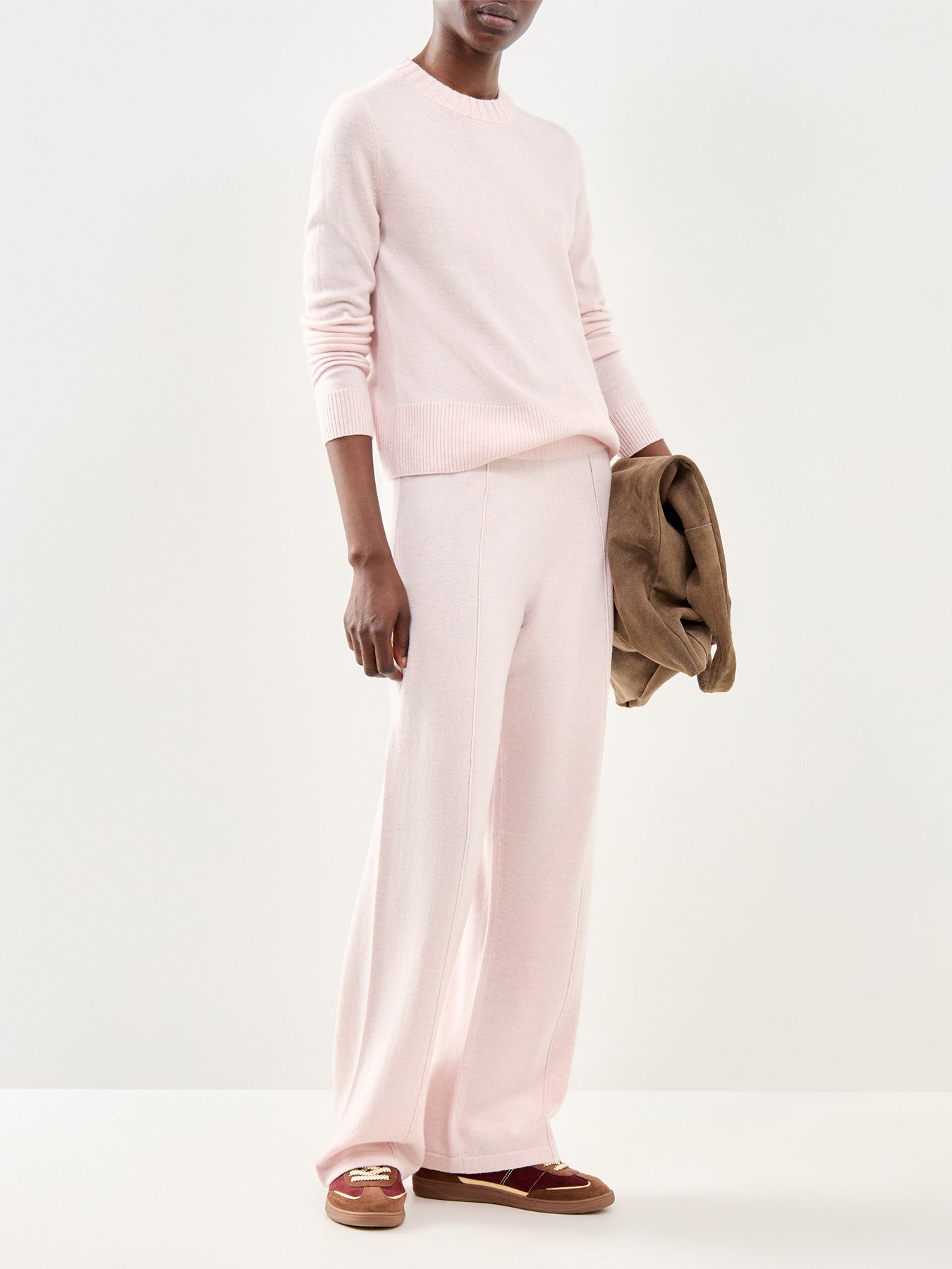 Wide Leg Track Trousers Pink