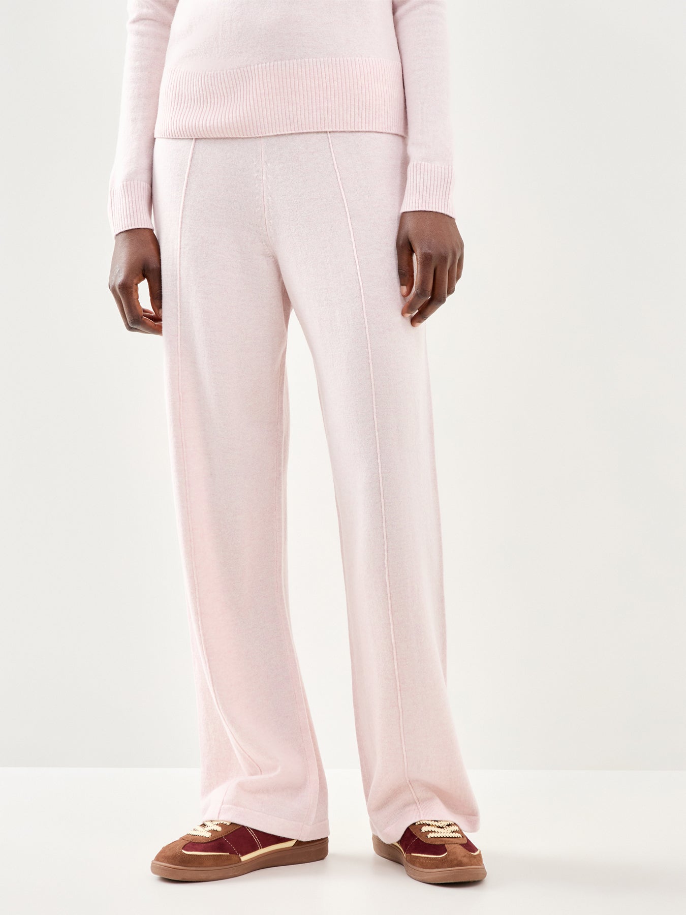 Wide Leg Track Trousers Pink