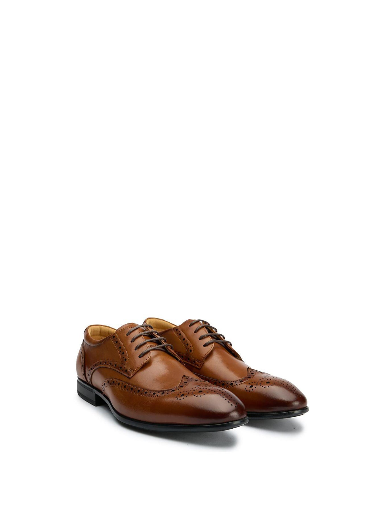 Wide Fit Brogue Shoes Tan