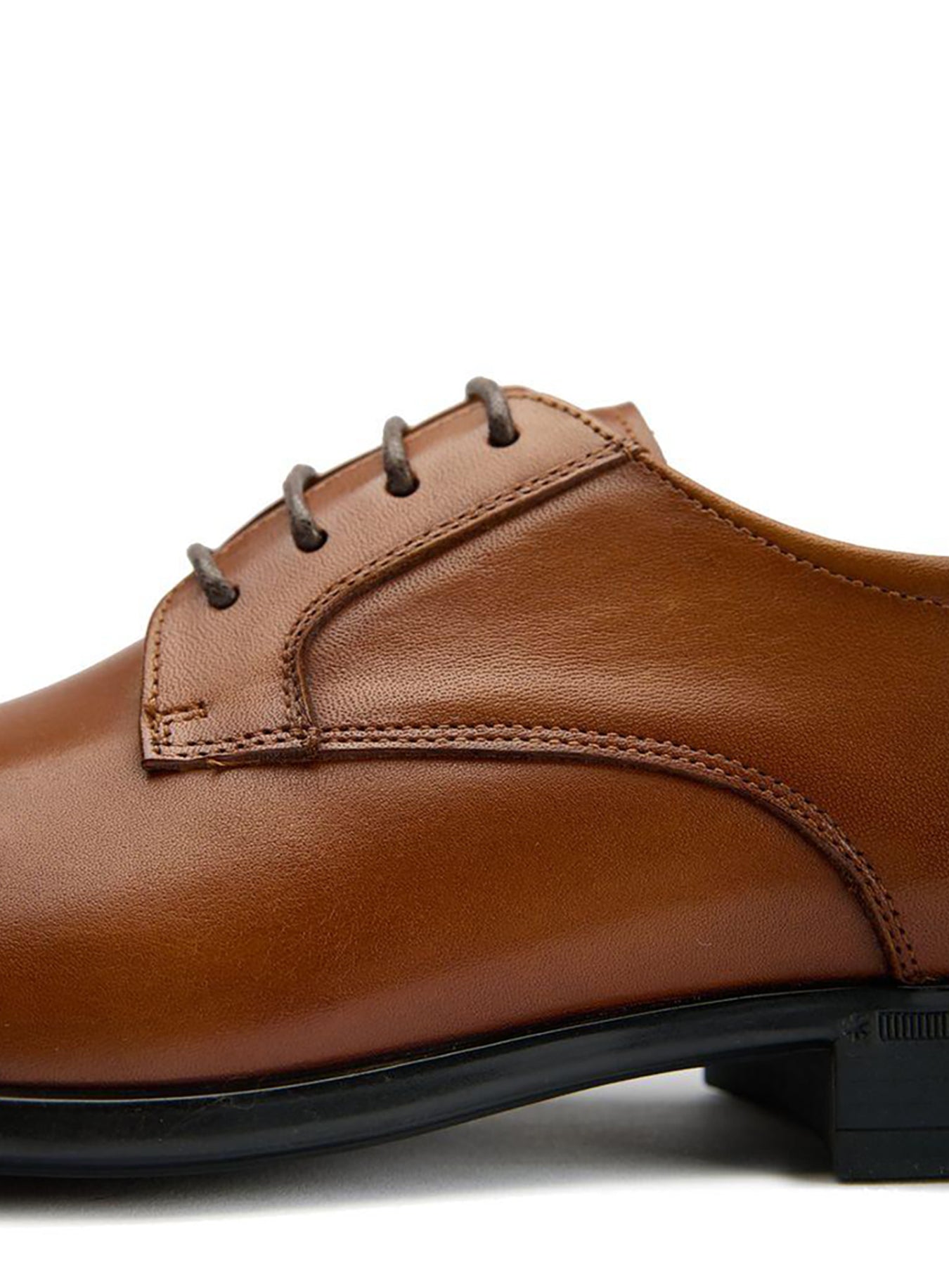 Wide Fit Derby Shoes Tan