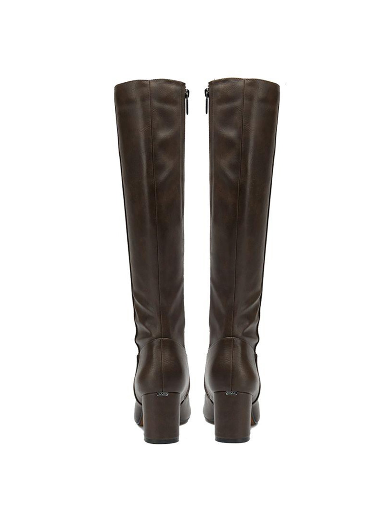 Vegan Avocado Knee High Boots Brown