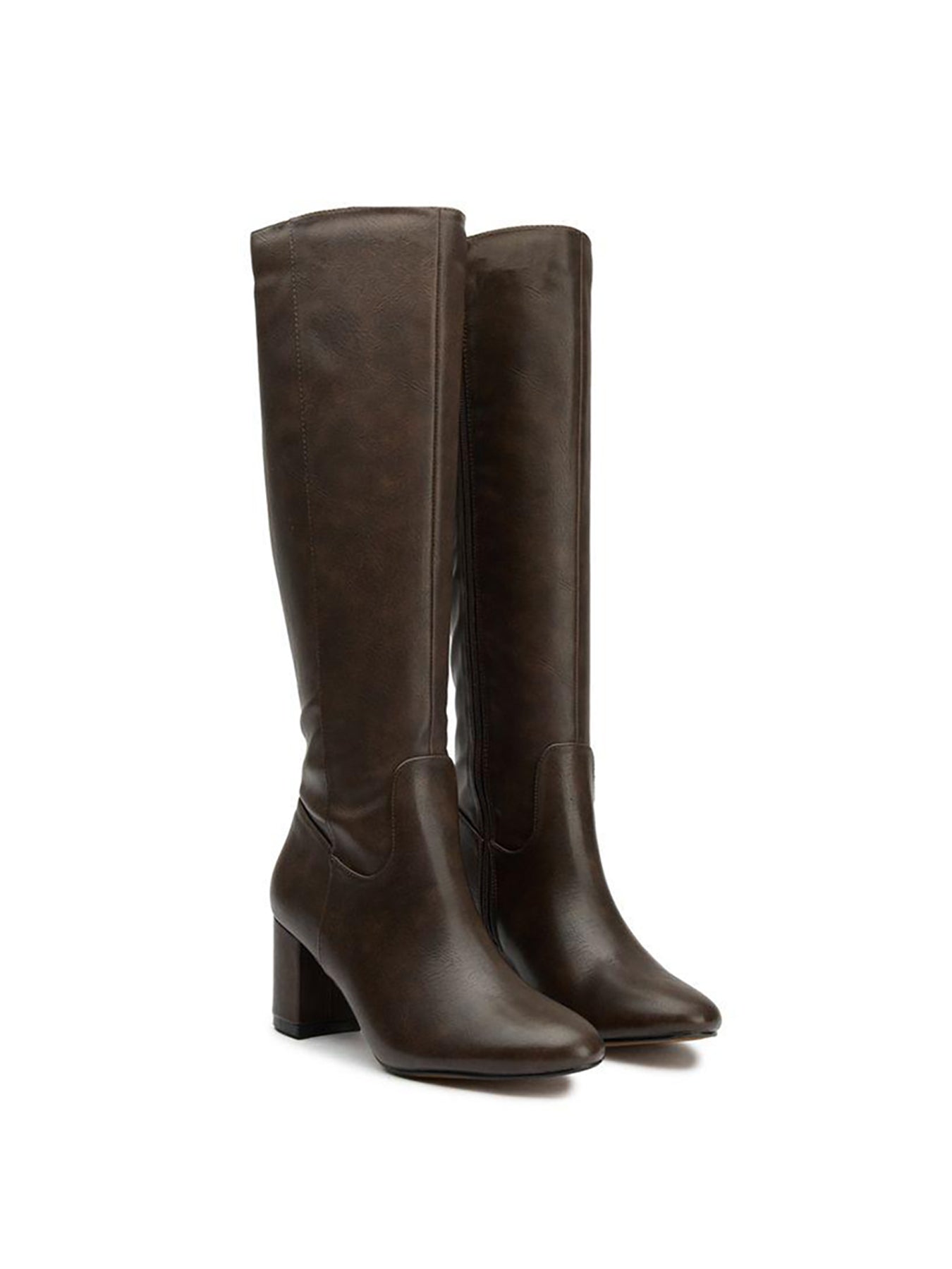 Vegan Avocado Knee High Boots Brown