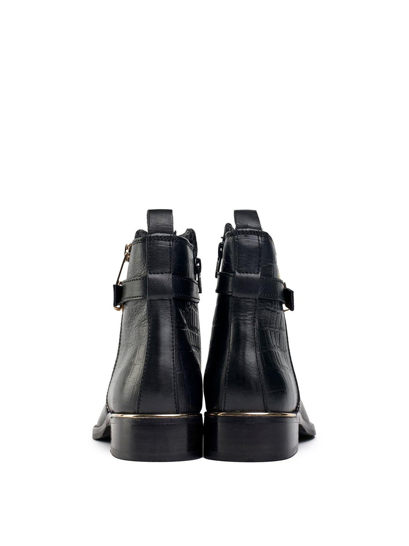 Gada Zip and Buckle Boots Black