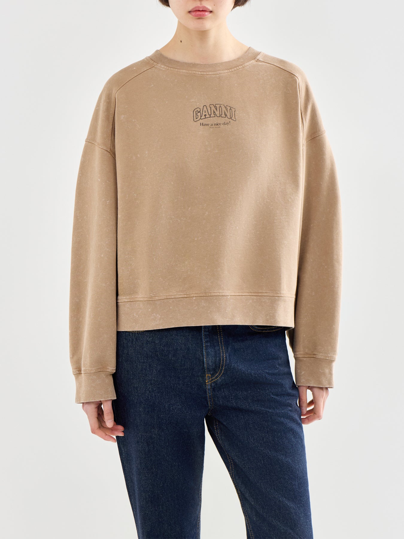 Essential Isoli Washed Effect Crewneck Brown